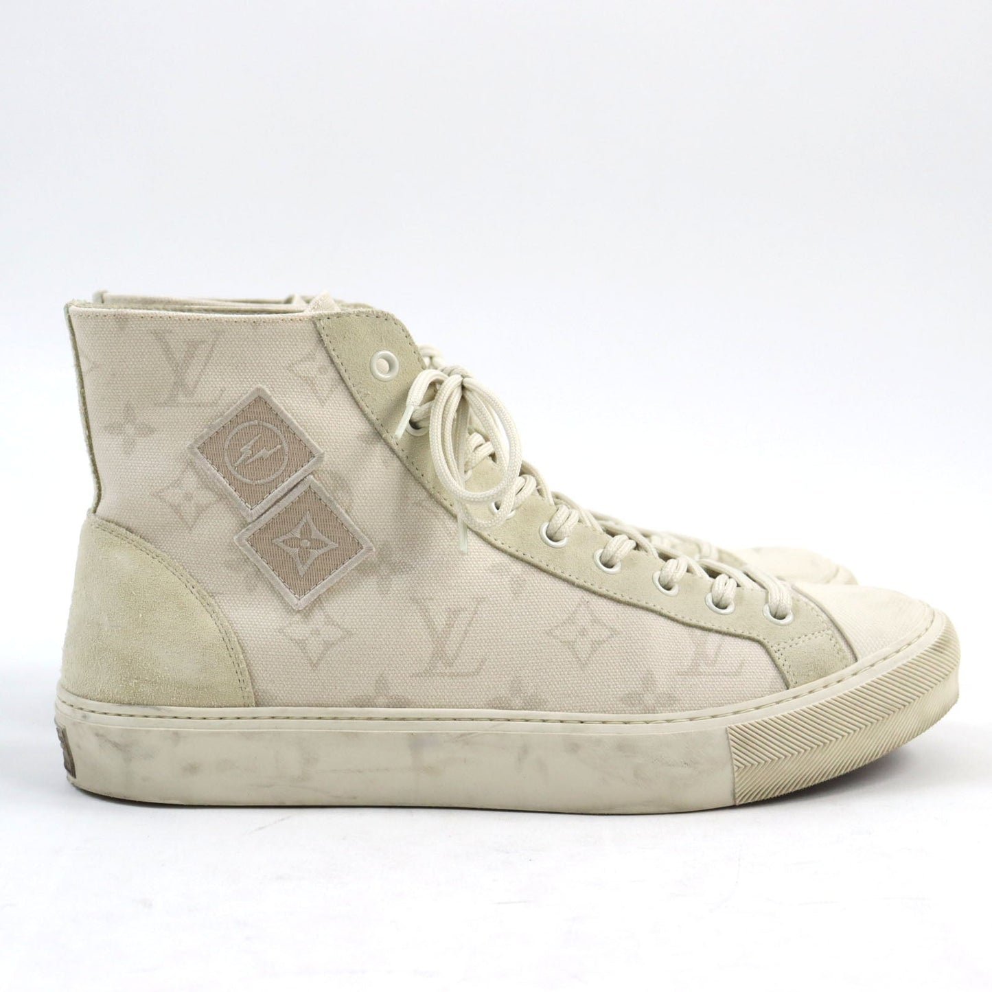 LOUIS VUITTON High cut sneakers 1A378N Main: Canvas, Part: Suede cream Tattoo Line mens 7