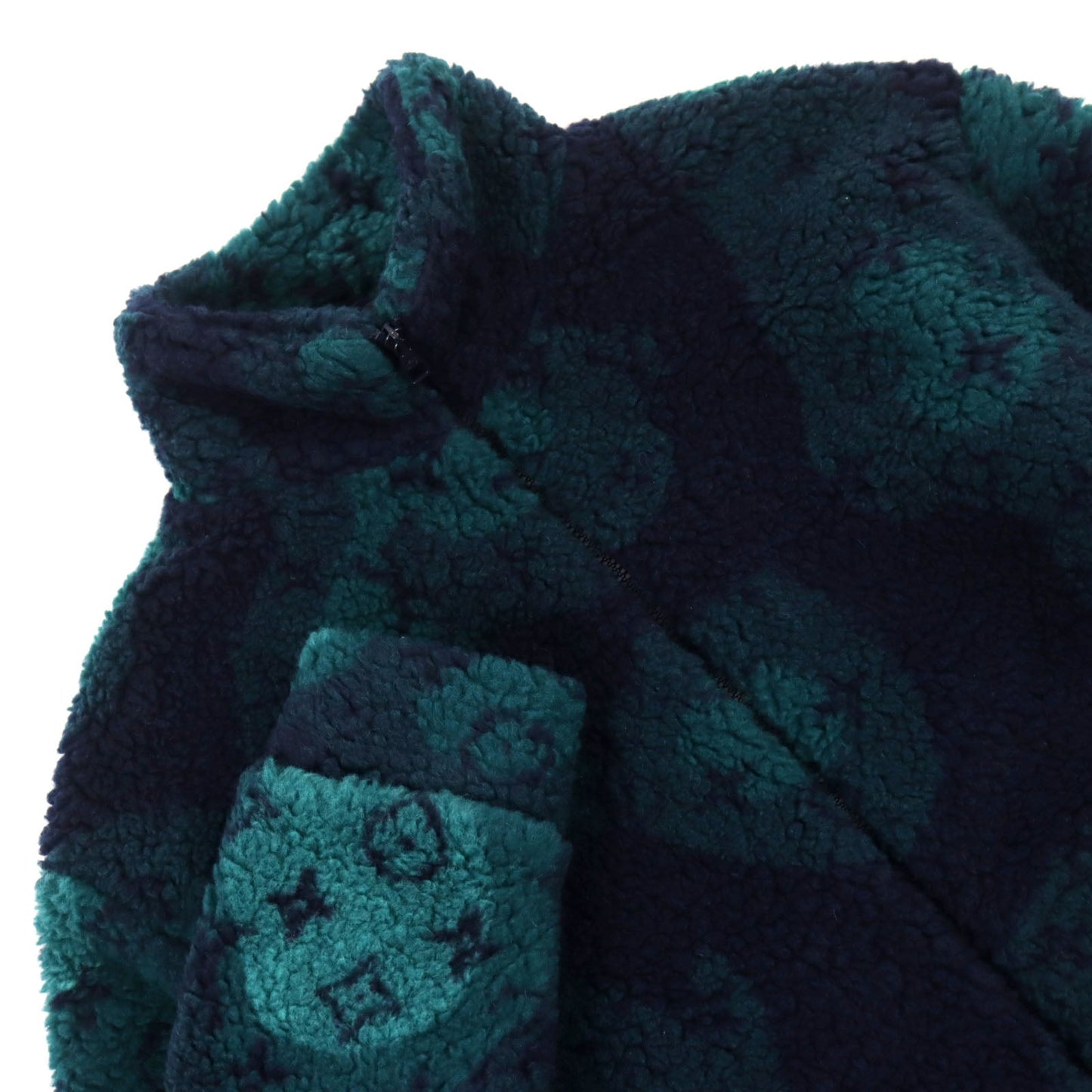 LOUIS VUITTON Blouson HOY15W Outer: 86% polyester, Outer: 14% wool, Lining: 100% cotton Green Navy Camouflage Pattern mens M