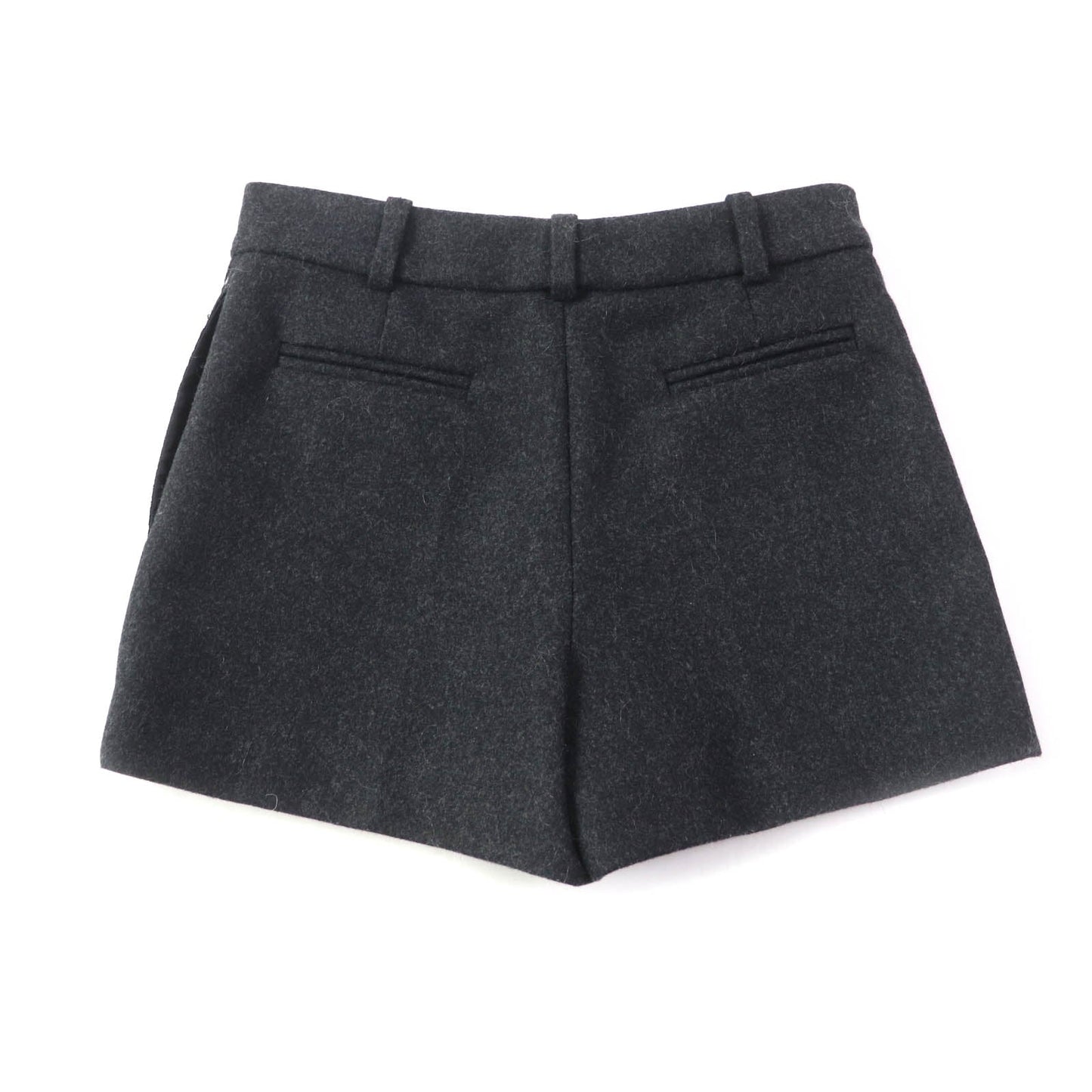 LOUIS VUITTON Shorts Outer: 100% wool, Lining: 60% rayon, Lining: 35% cupra, Lining: 5% polyurethane, Part: 80% wool, 20% cashmere Black Grey Women 34