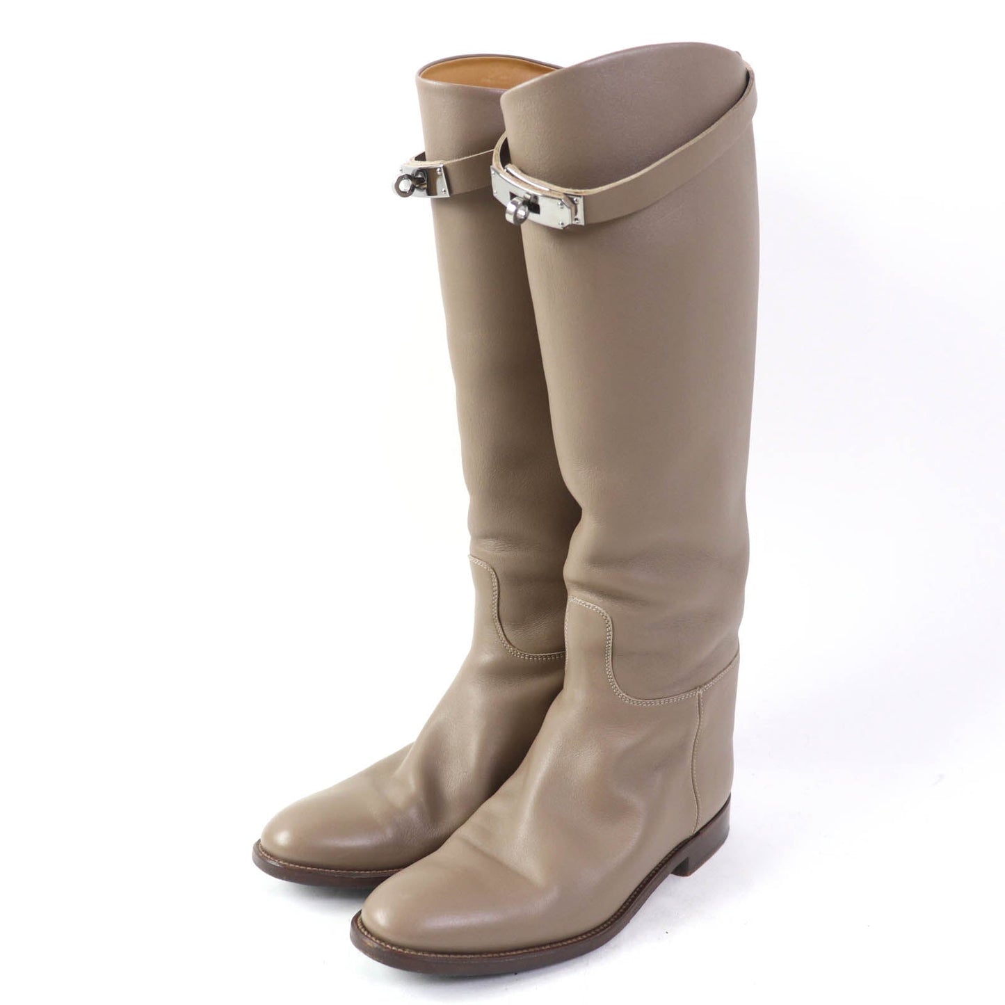 HERMES Knee-high boots Main: Leather Gurege Women 37 1/2