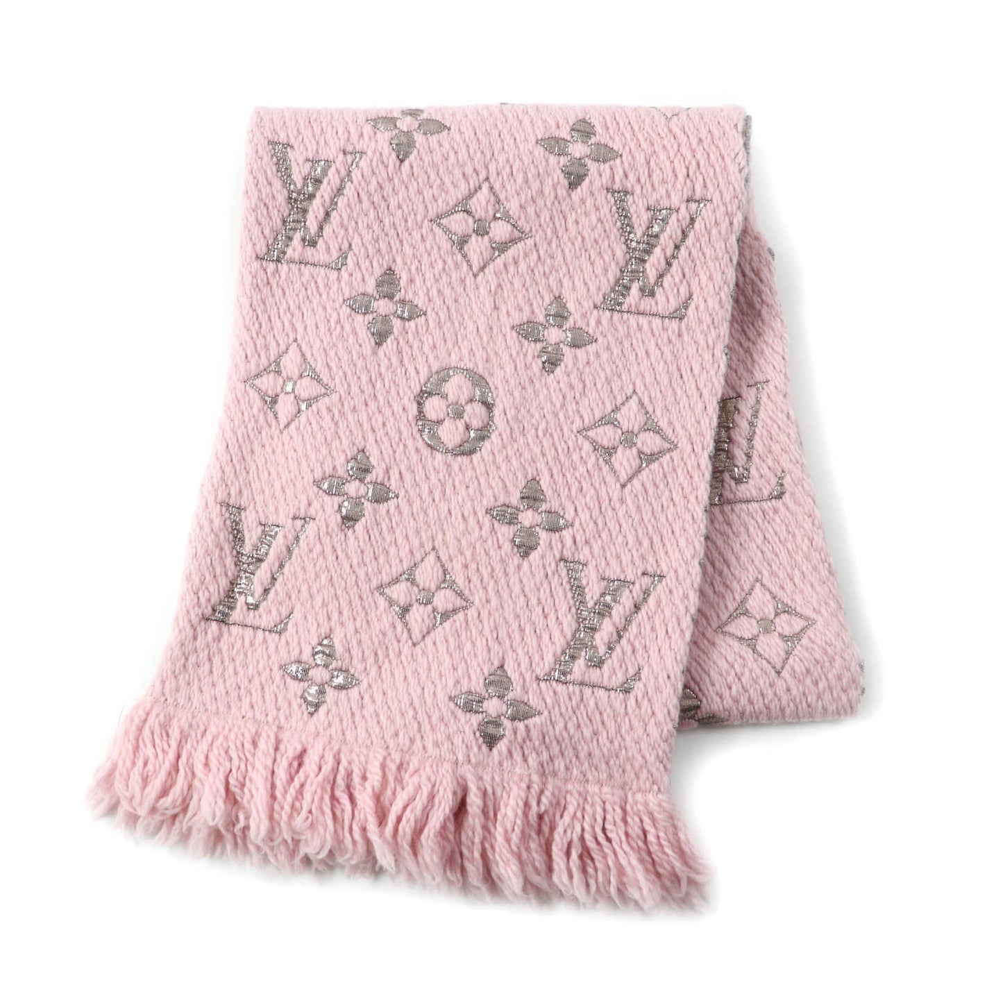 LOUIS VUITTON Scarf M70466 Main: 95% wool, Main: 3% silk, Main: 2% polyester Rose valerine Escalp Logo Mania Shine Women