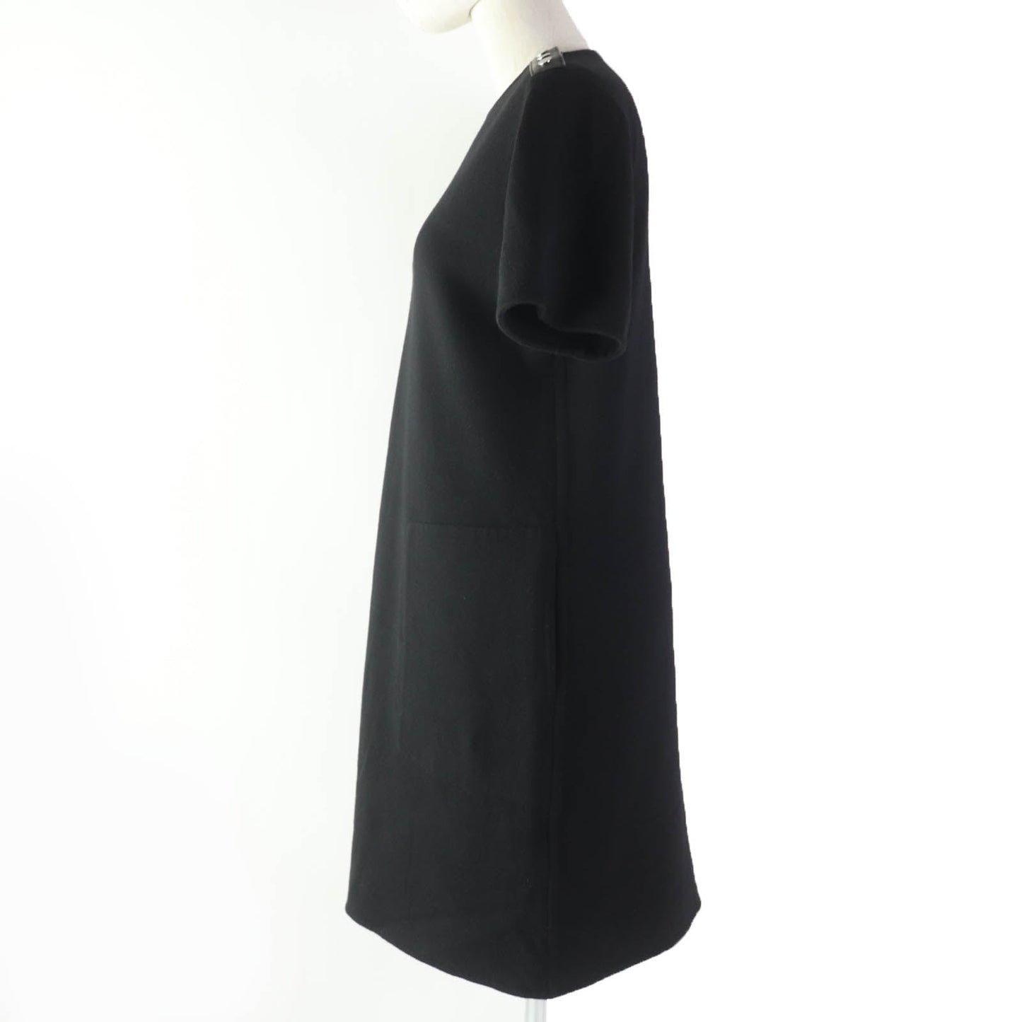 HERMES one piece Main: 99% wool, Main: 1% nylon, Part: Lamb leather black Women 36