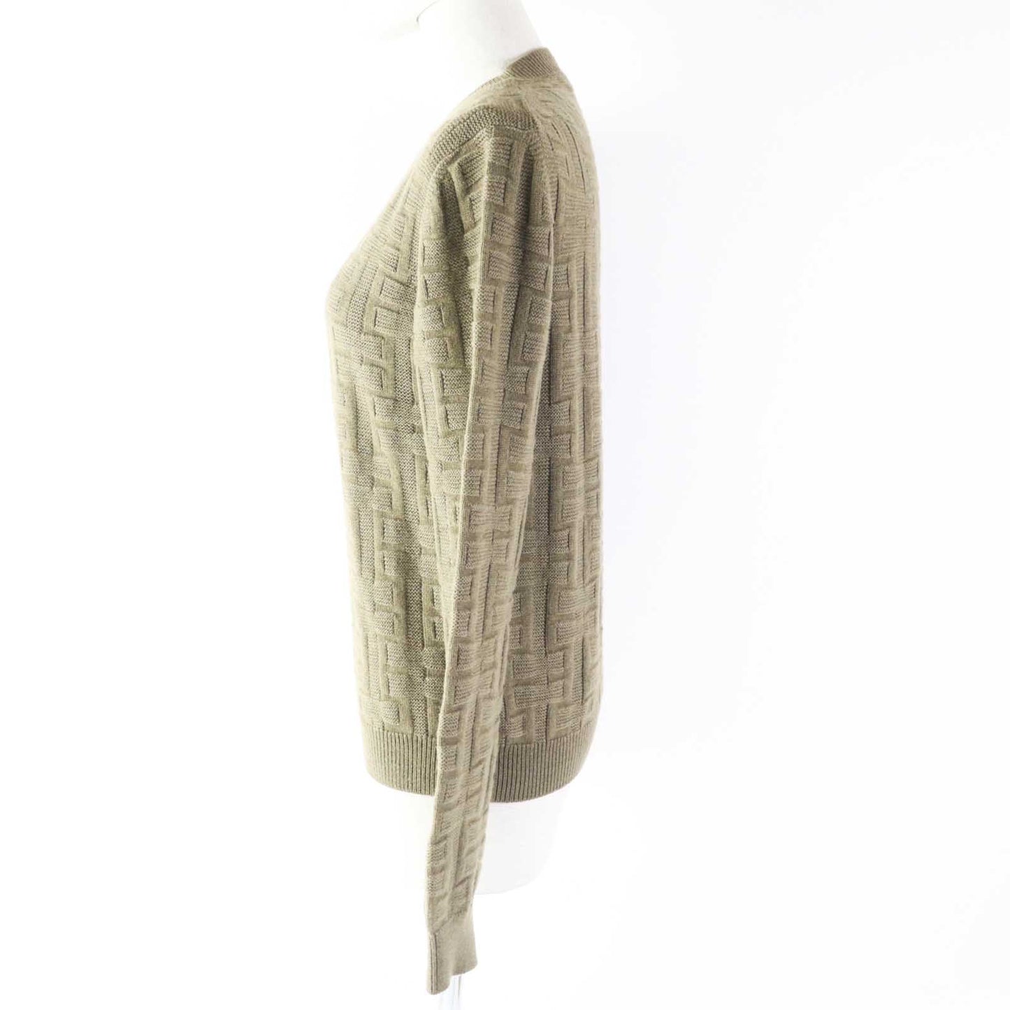 HERMES knit 2H2630DA Outer fabric: 100% wool Khaki Brown Loungewear Voyage H Ash Relief Knit Women 38