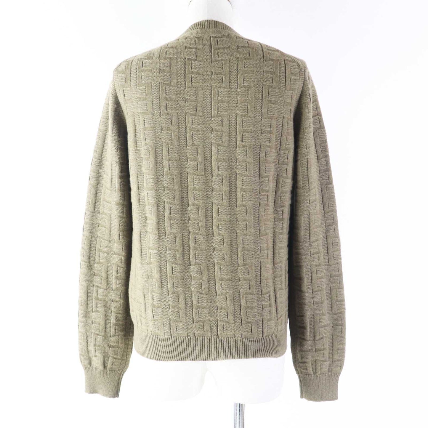 HERMES knit 2H2630DA Outer fabric: 100% wool Khaki Brown Loungewear Voyage H Ash Relief Knit Women 38