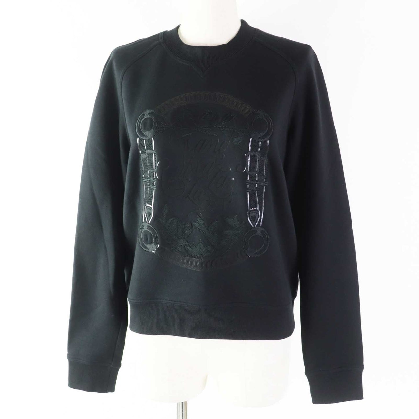 HERMES sweat 2E4609DQ Outer: 100% cotton, Part: 96% cotton, Part: 4% polyurethane, Embroidery: 100% rayon black Women 36