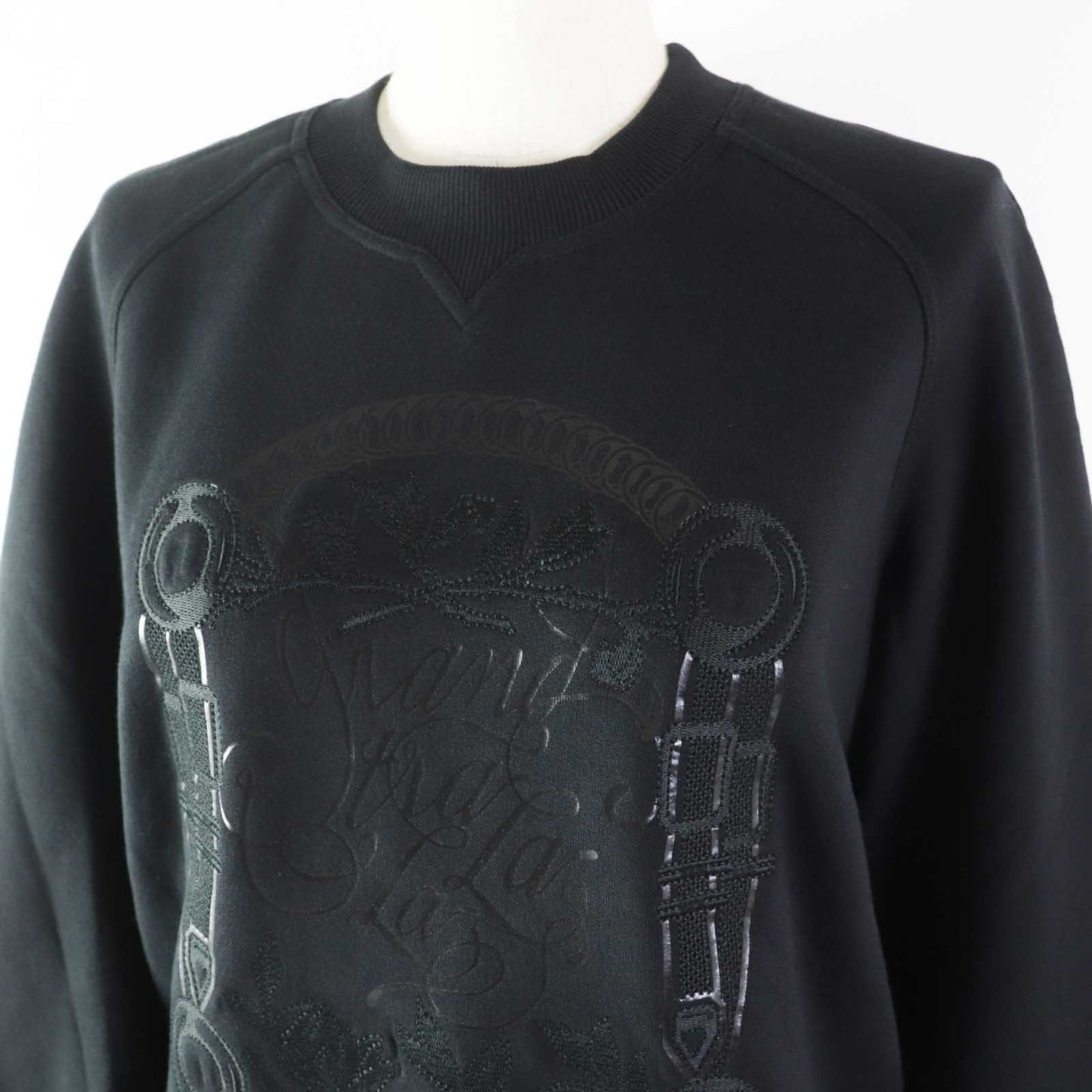 HERMES sweat 2E4609DQ Outer: 100% cotton, Part: 96% cotton, Part: 4% polyurethane, Embroidery: 100% rayon black Women 36
