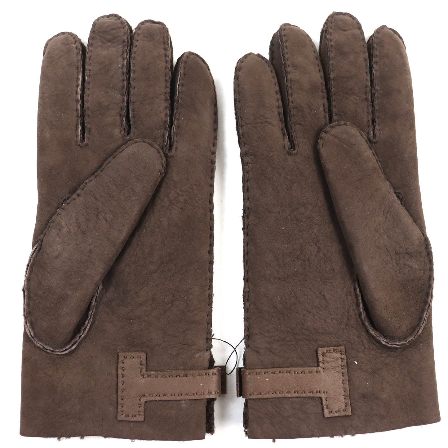 HERMES gloves 072038G Sheep leather Dark Brown, MARRON/TAUPE FONCE GANTS HOMME PHILIPPE mens 9