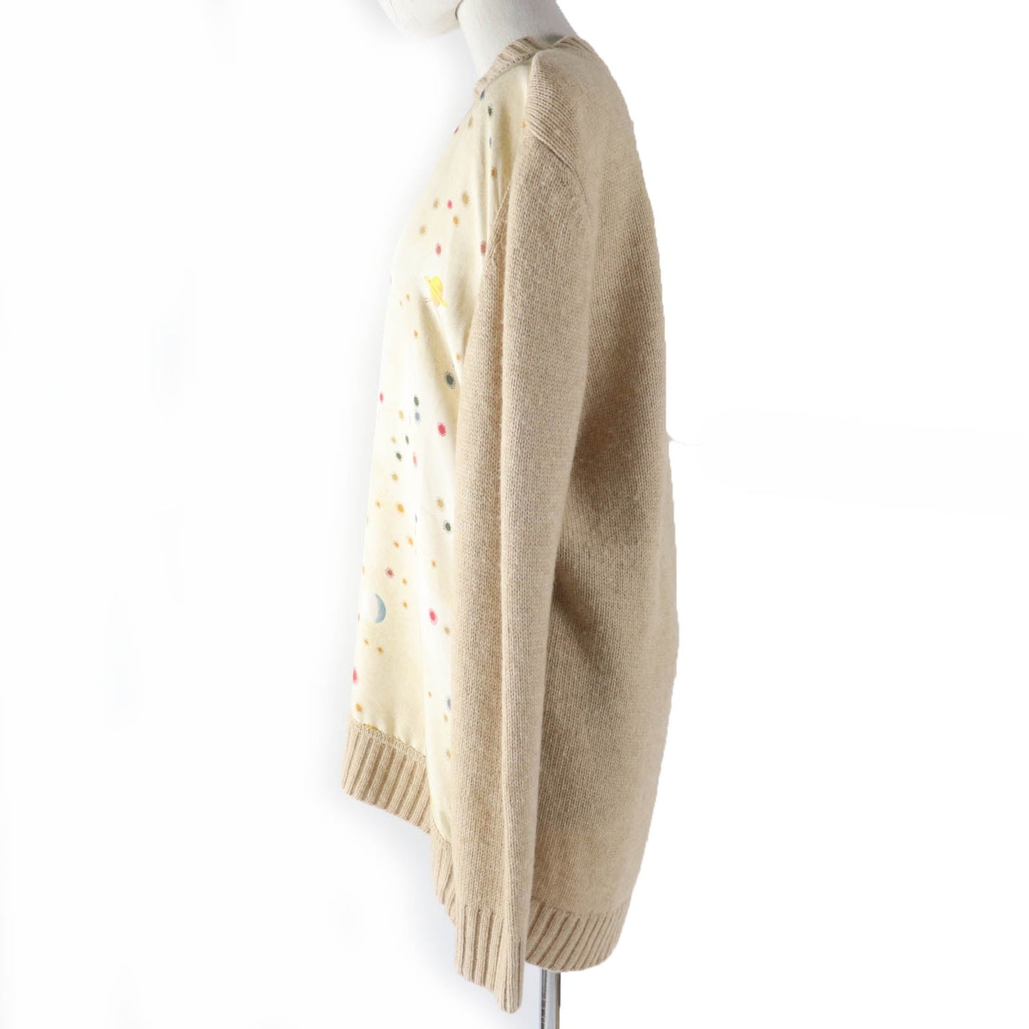 HERMES knit Main: 100% silk, Main: 100% camel beige Women L