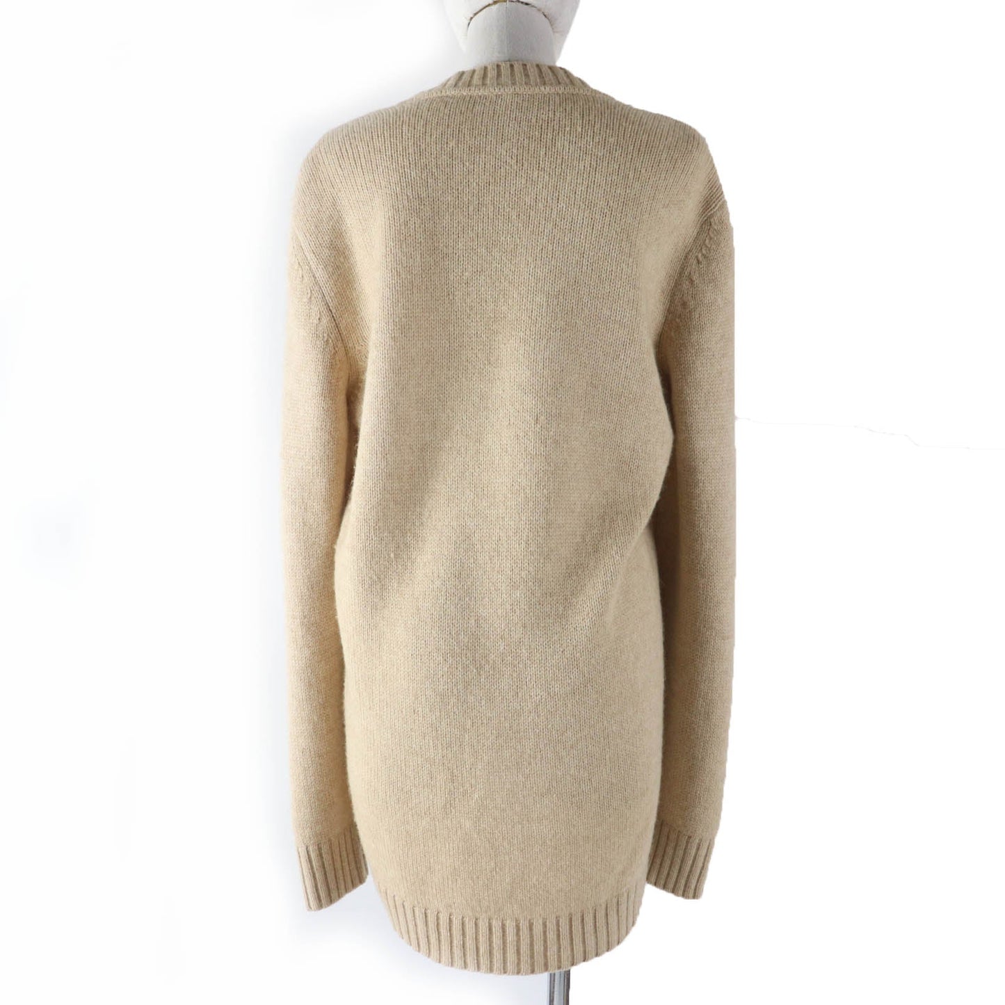 HERMES knit Main: 100% silk, Main: 100% camel beige Women L