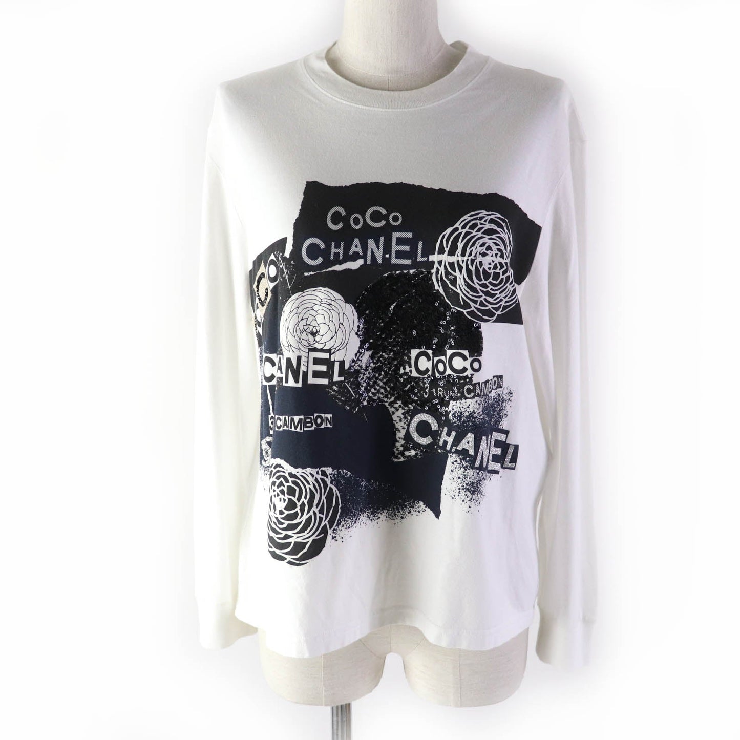 CHANEL Cut P63300 Main: 100% cotton White black Women S