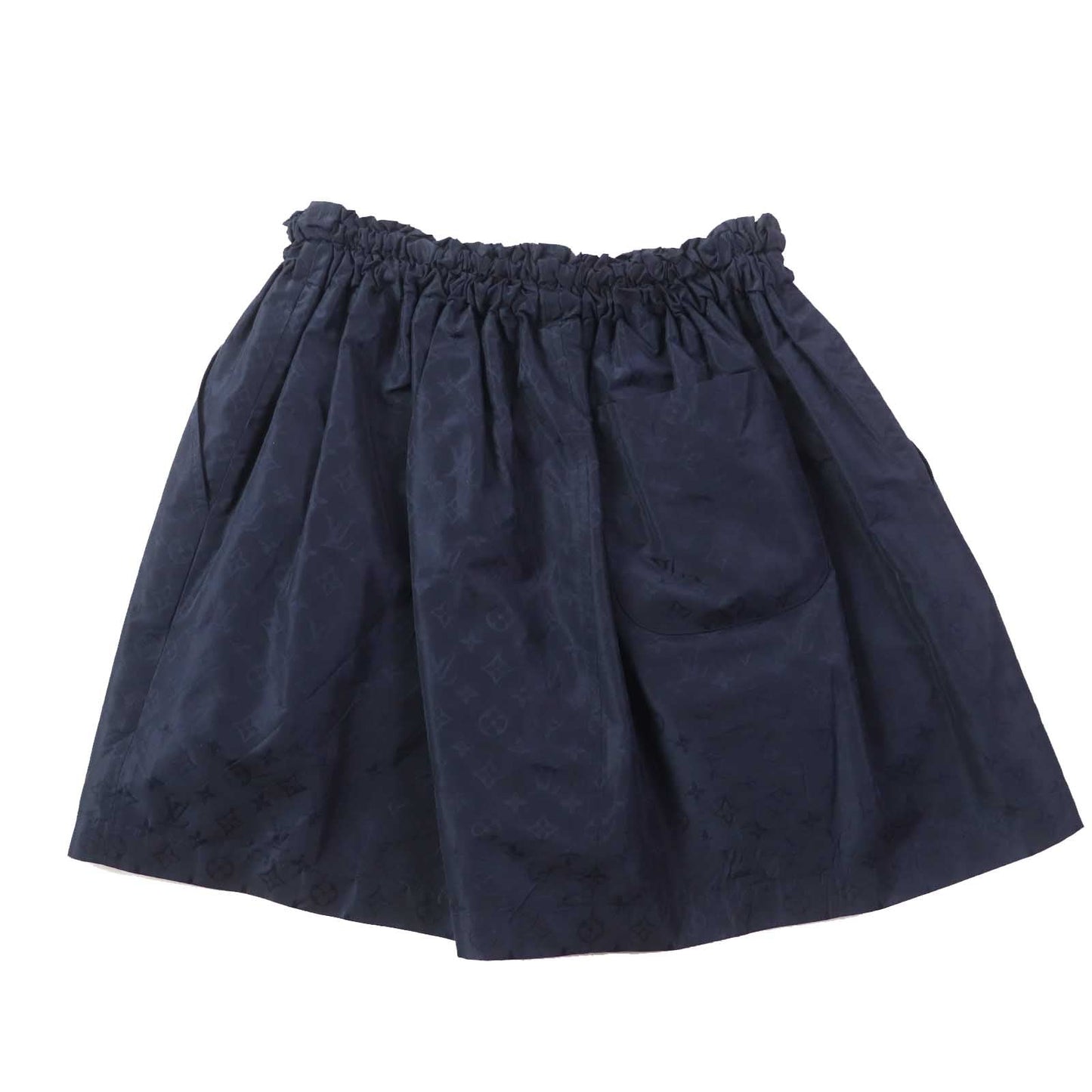 LOUIS VUITTON flare skirt Outer: 53% polyester, Outer: 47% silk, Lining: 100% cotton Navy Women 34