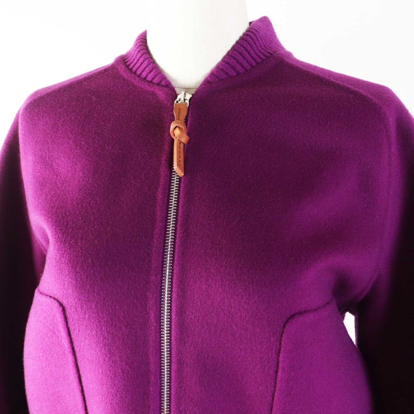 HERMES No color jacket 3E0224DZ Outer: 100% cashmere, Lining: 77% cashmere, Lining: 21% polyamide (nylon), Lining: 2% elastane (polyurethane) purple Women 40