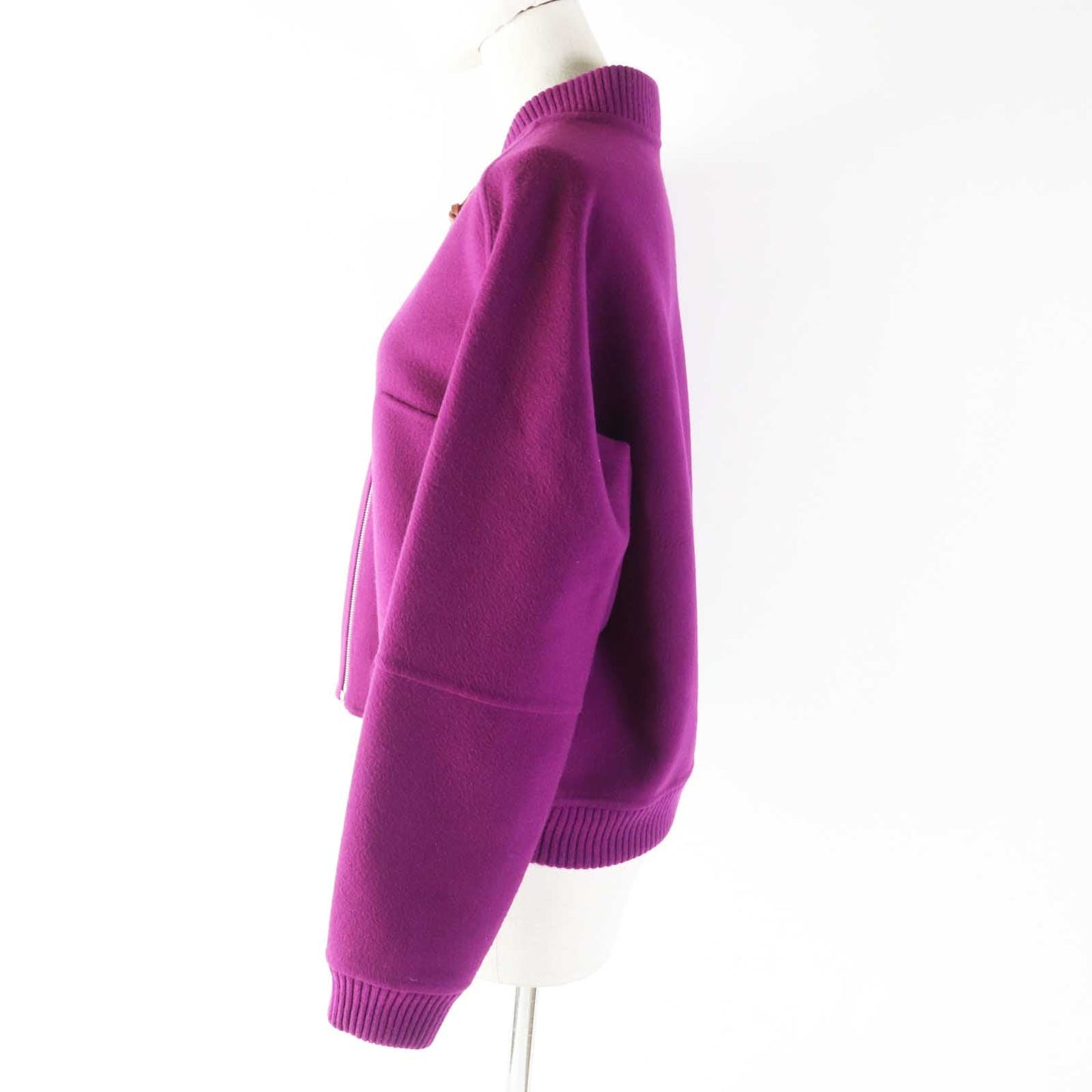 HERMES No color jacket 3E0224DZ Outer: 100% cashmere, Lining: 77% cashmere, Lining: 21% polyamide (nylon), Lining: 2% elastane (polyurethane) purple Women 40