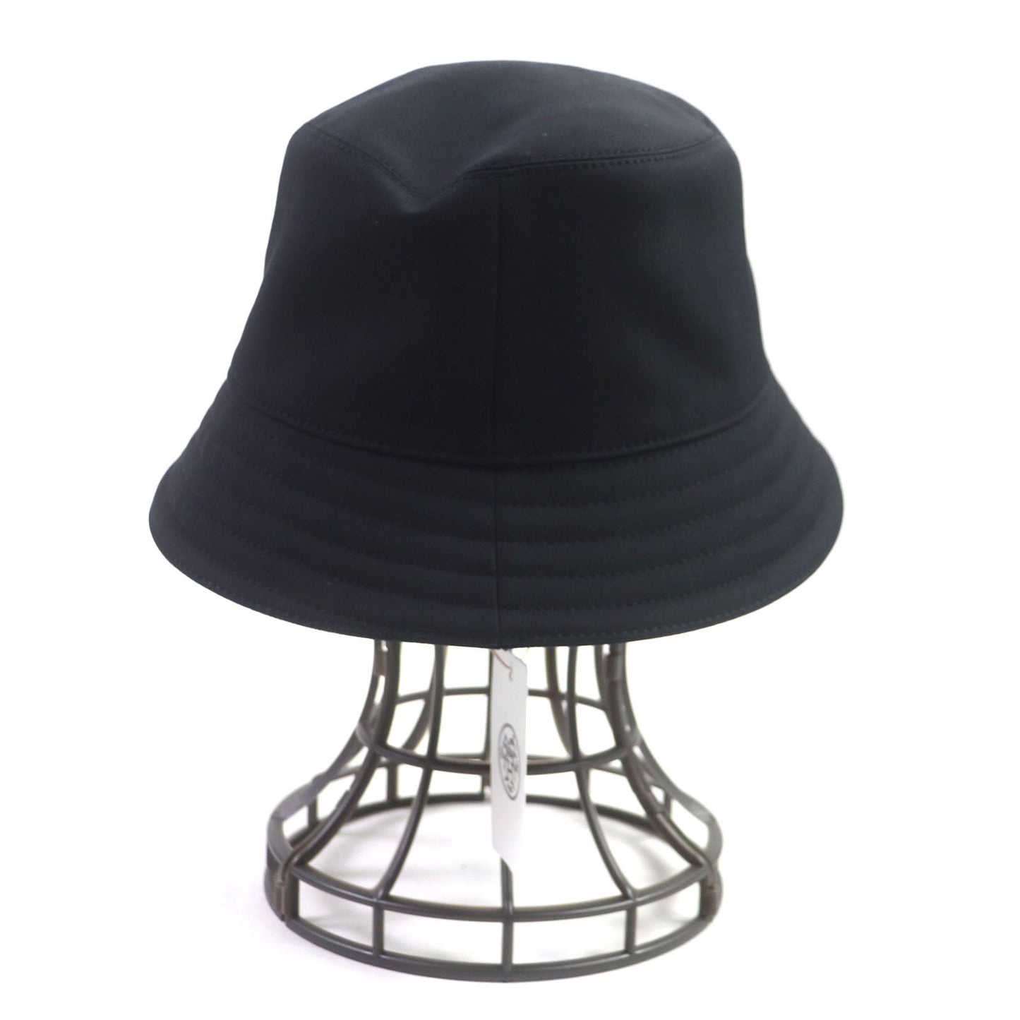 HERMES hat Outer: 100% cotton, Lining: 65% rayon, Lining: 35% silk, Decoration: 80% nylon, 20% polyurethane, Lining trim: 56% cotton, 44% rayon black Fred Quarterbash mens 58