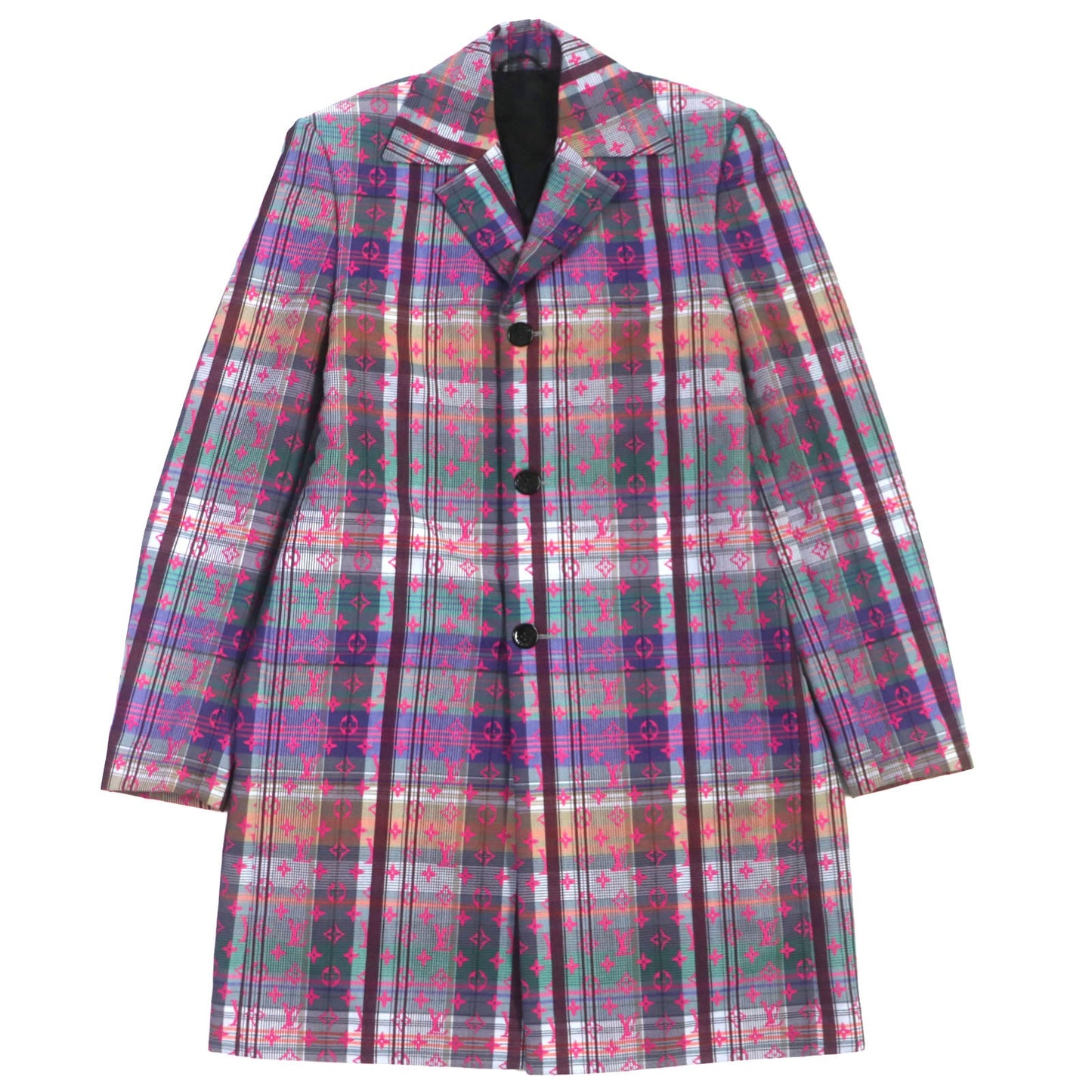LOUIS VUITTON Chester coat Outer: 65% Rain Wool, 35% Polyester Lining: 30% Cupra, 27% Acetate, 24% Rayon, 19% Cotton Pink multi mens 48