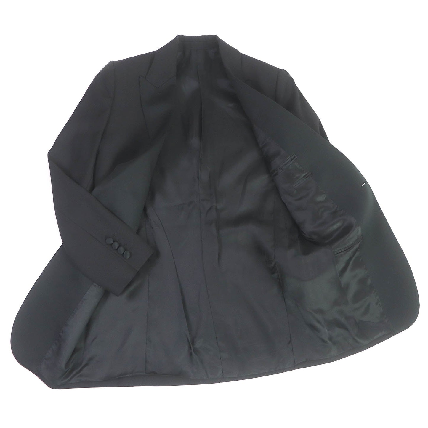 CELINE tailored jacket 2V321120D Main: 100% wool, Main: 100% polyester, Lining: 54% cupra, Lining: 46% rayon black Peak collar long tuxedo jacket Grand Poodle mens 38