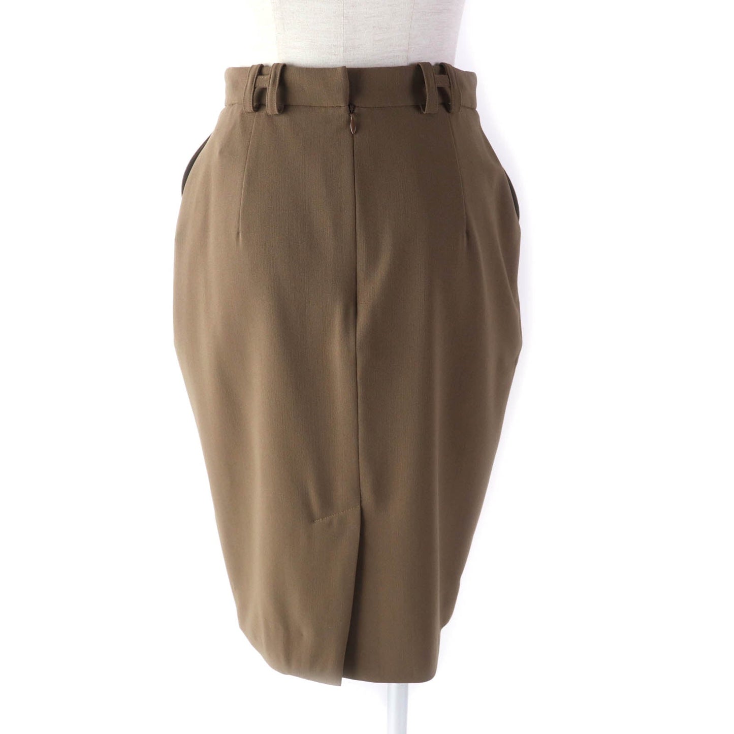 HERMES Tight Skirt Outer: 96% wool, Outer: 4% polyurethane, Lining: 100% silk Brown Women 34