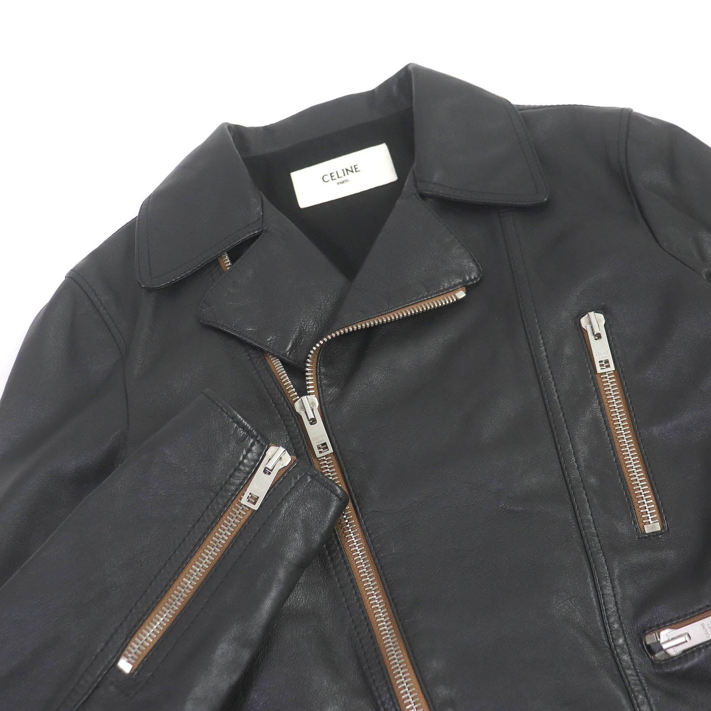 CELINE Riders jacket 2E467297D Main: Leather, Lining: 70% Cupra, Lining: 30% Cotton black mens 44