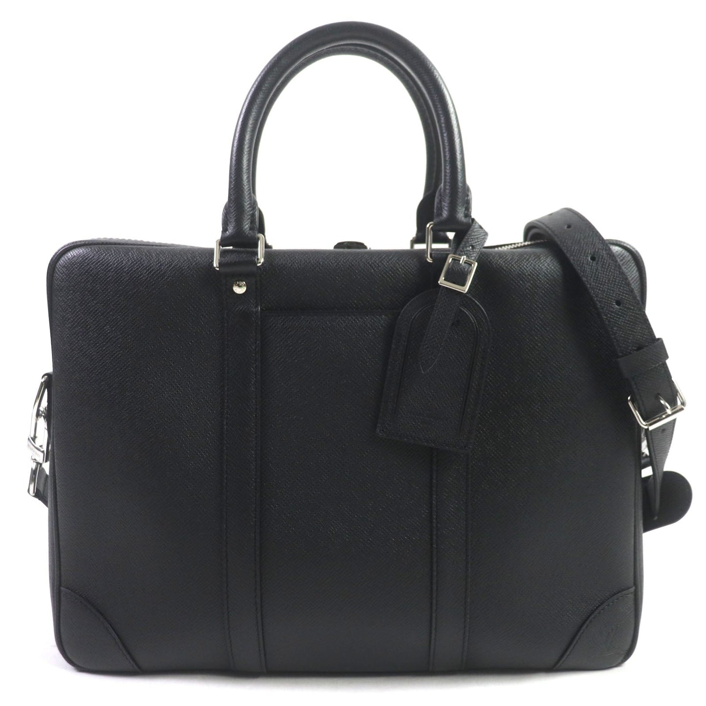 LOUIS VUITTON Briefcase M30975 Taiga Leather black Taiga Porte Documan Voyagej mens