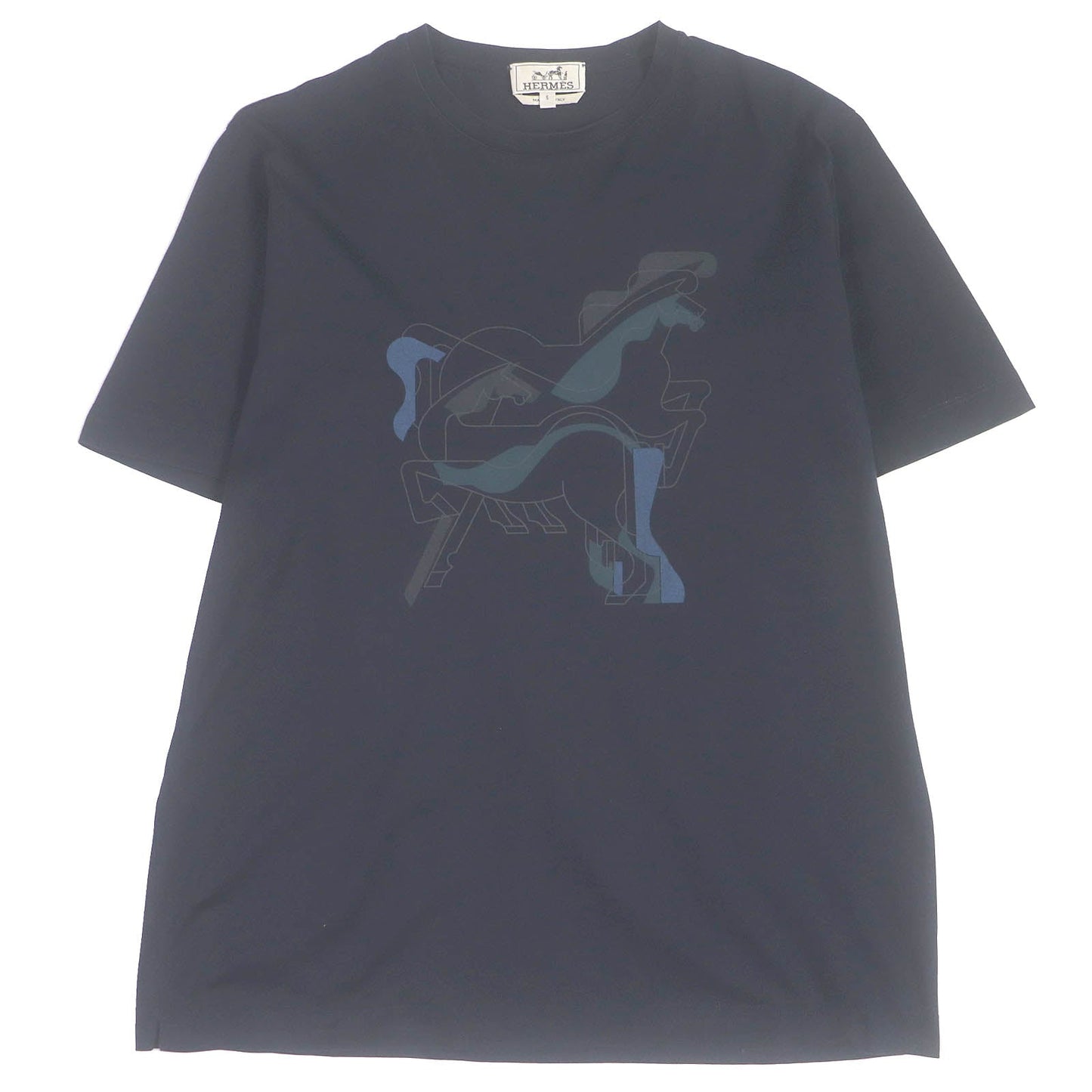 HERMES Short sleeve T-shirt Main: 100% cotton Dark navy mens S