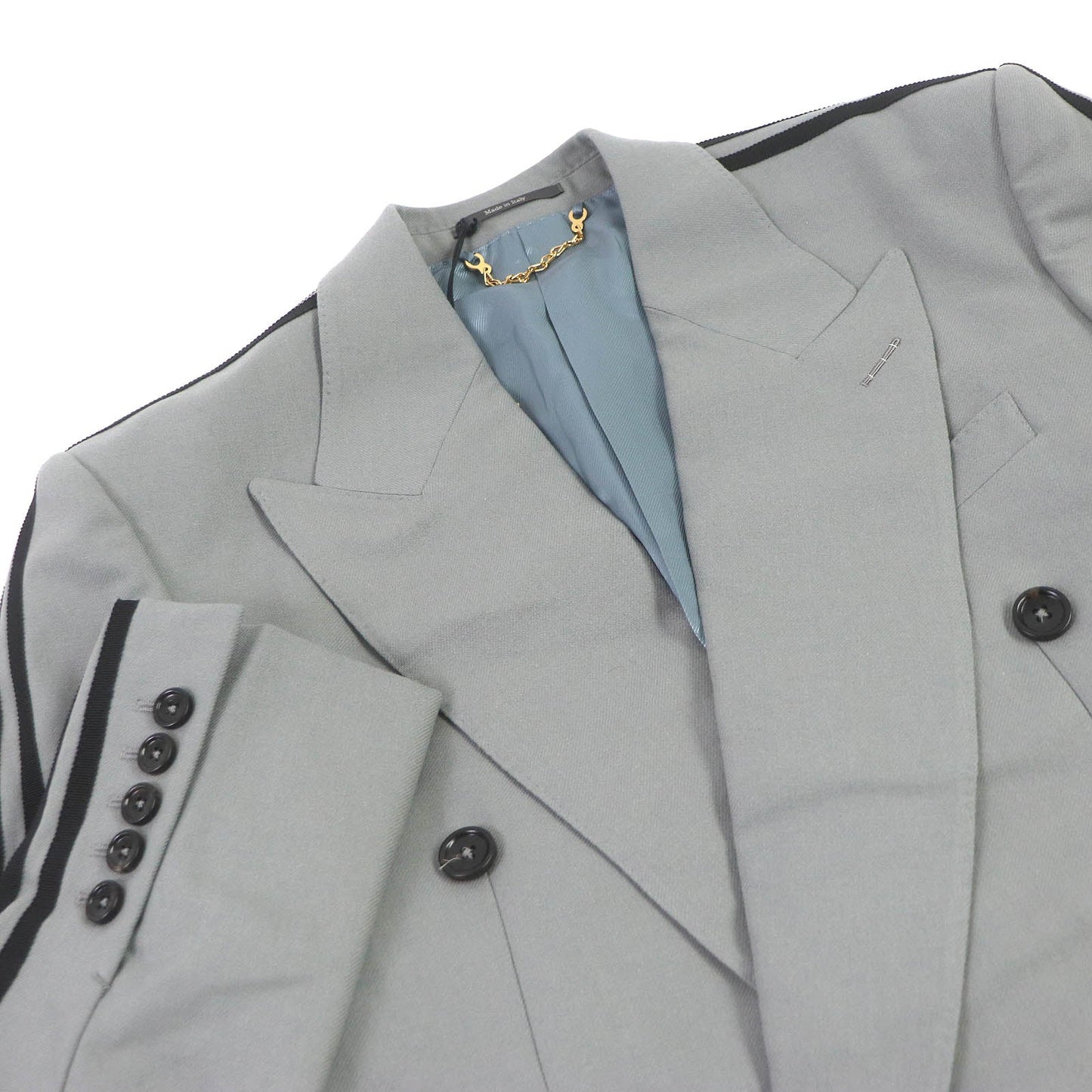 GUCCI tailored jacket 720173 Outer: 100% wool, Lining: 100% rayon, Part: 59% cotton, Part: 41% rayon gray mens 48