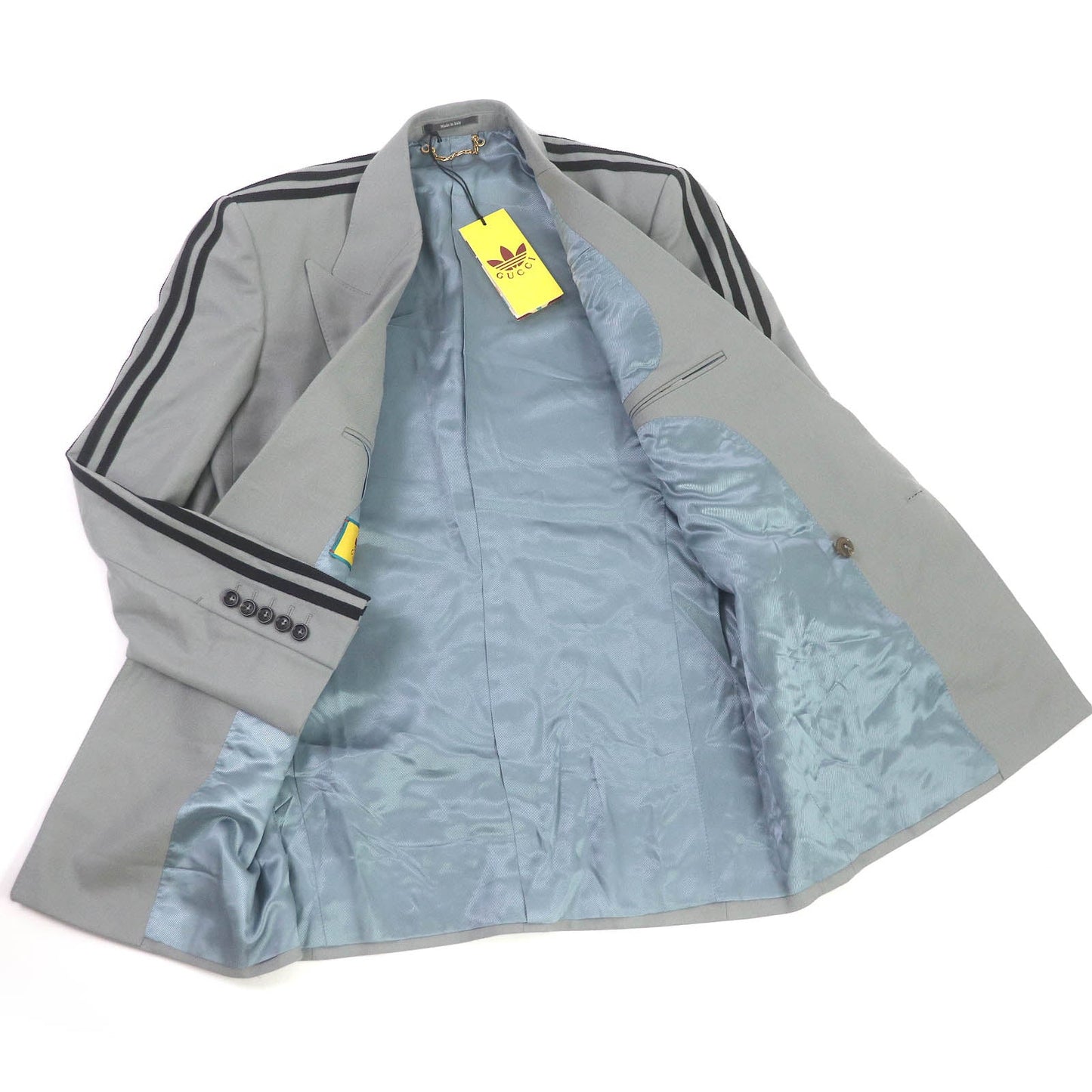 GUCCI tailored jacket 720173 Outer: 100% wool, Lining: 100% rayon, Part: 59% cotton, Part: 41% rayon gray mens 48