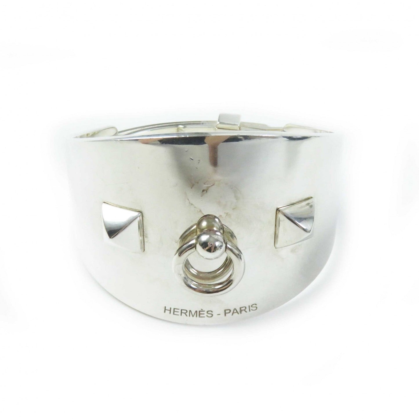 HERMES Bangle Main�FAG925 Silver Collier de Sian Rock Women