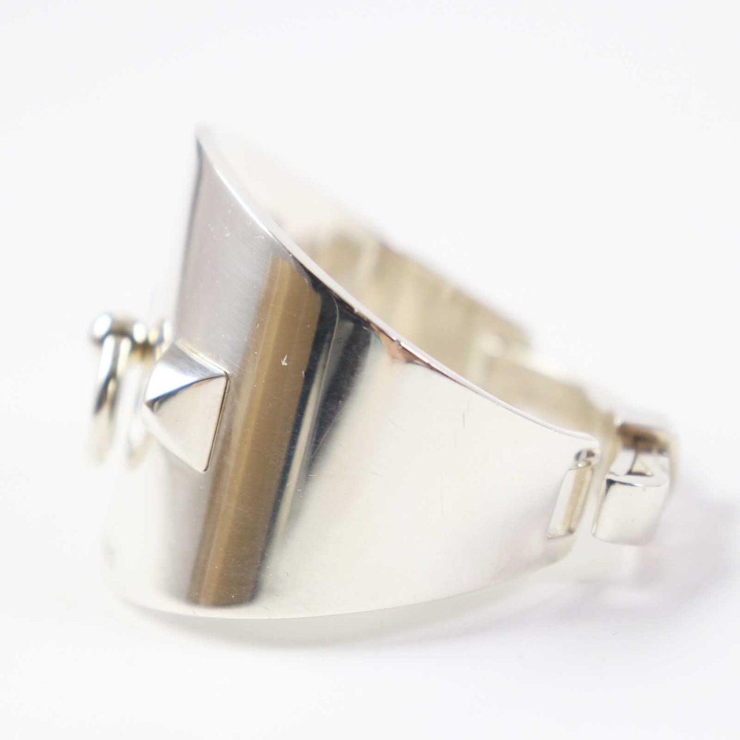 HERMES Bangle Main�FAG925 Silver Collier de Sian Rock Women