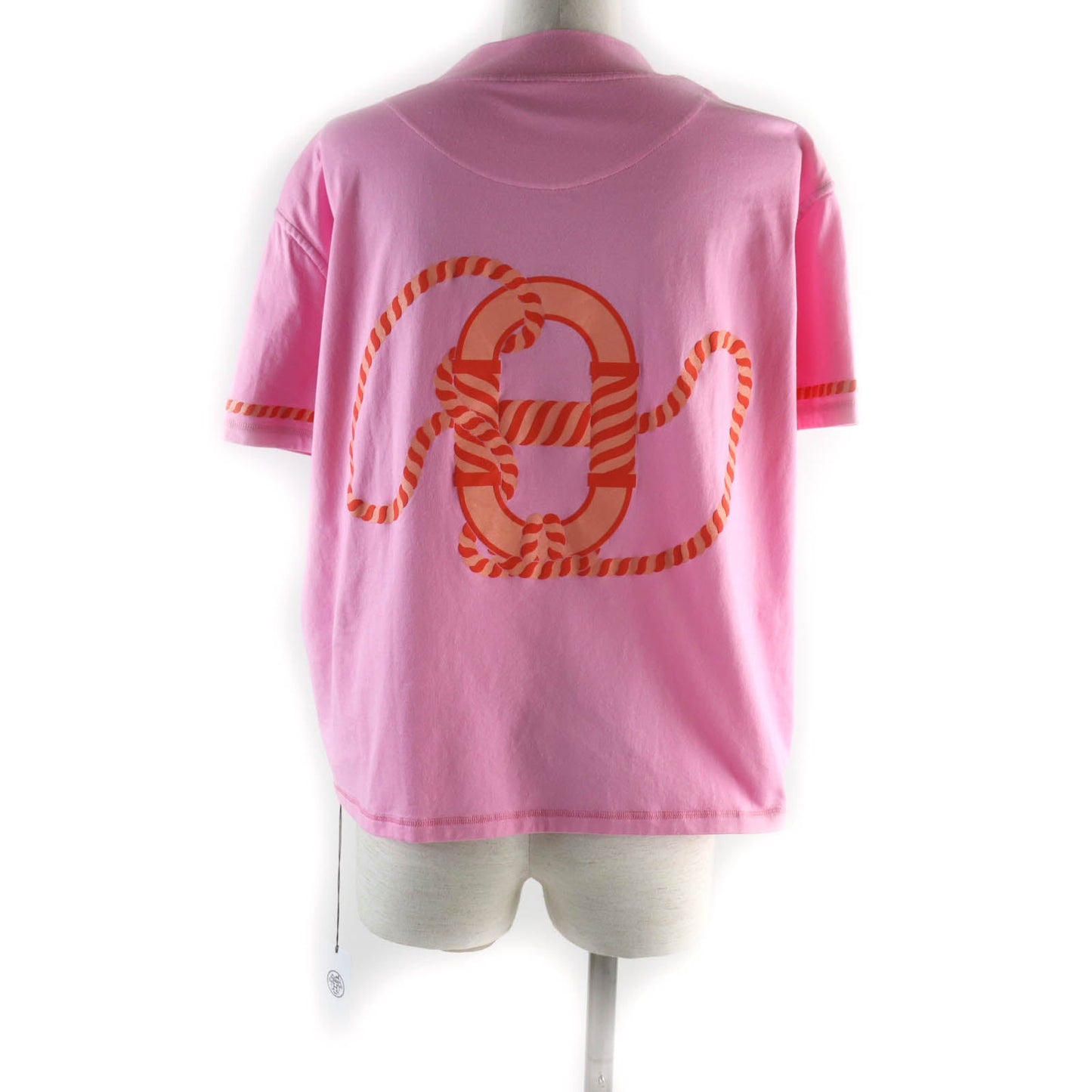 HERMES Short sleeve T-shirt 3E4621DL Main: 100% cotton, part: 72% cotton, part: 24% nylon, part: 4% polyurethane pink Canoe Women 36