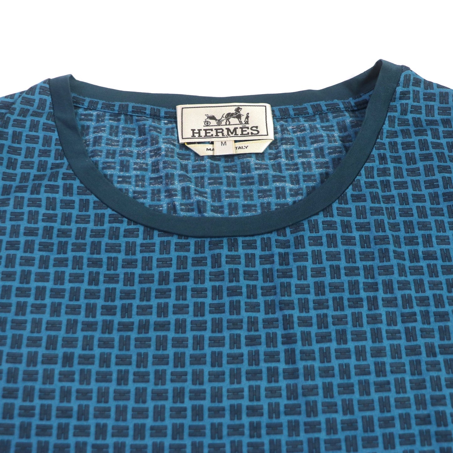 HERMES Short sleeve T-shirt Main: 100% cotton Blue type mens M
