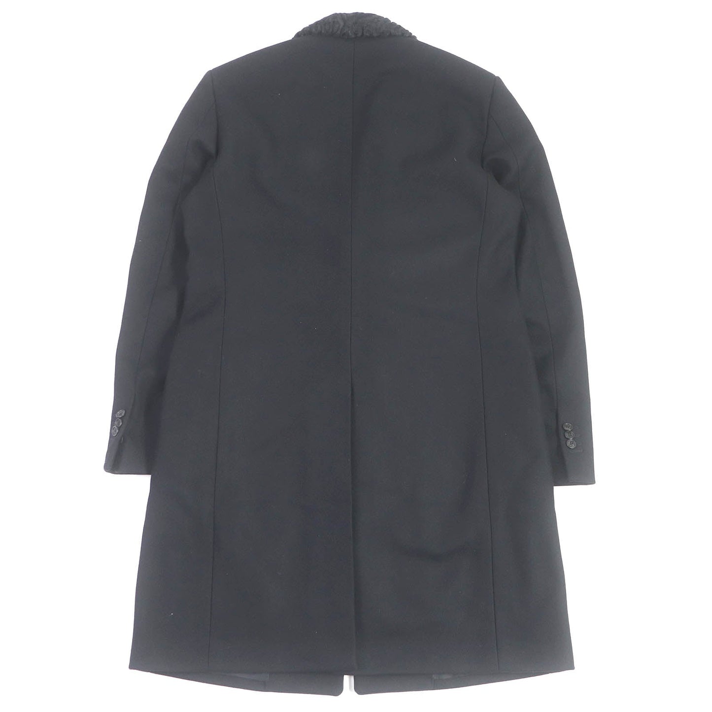FENDI Chester coat FF01073YN Outer: 75% wool, Outer: 20% nylon, Outer: 5% cashmere, Lining: 100% cupra, Collar: lamb fur black mens 52