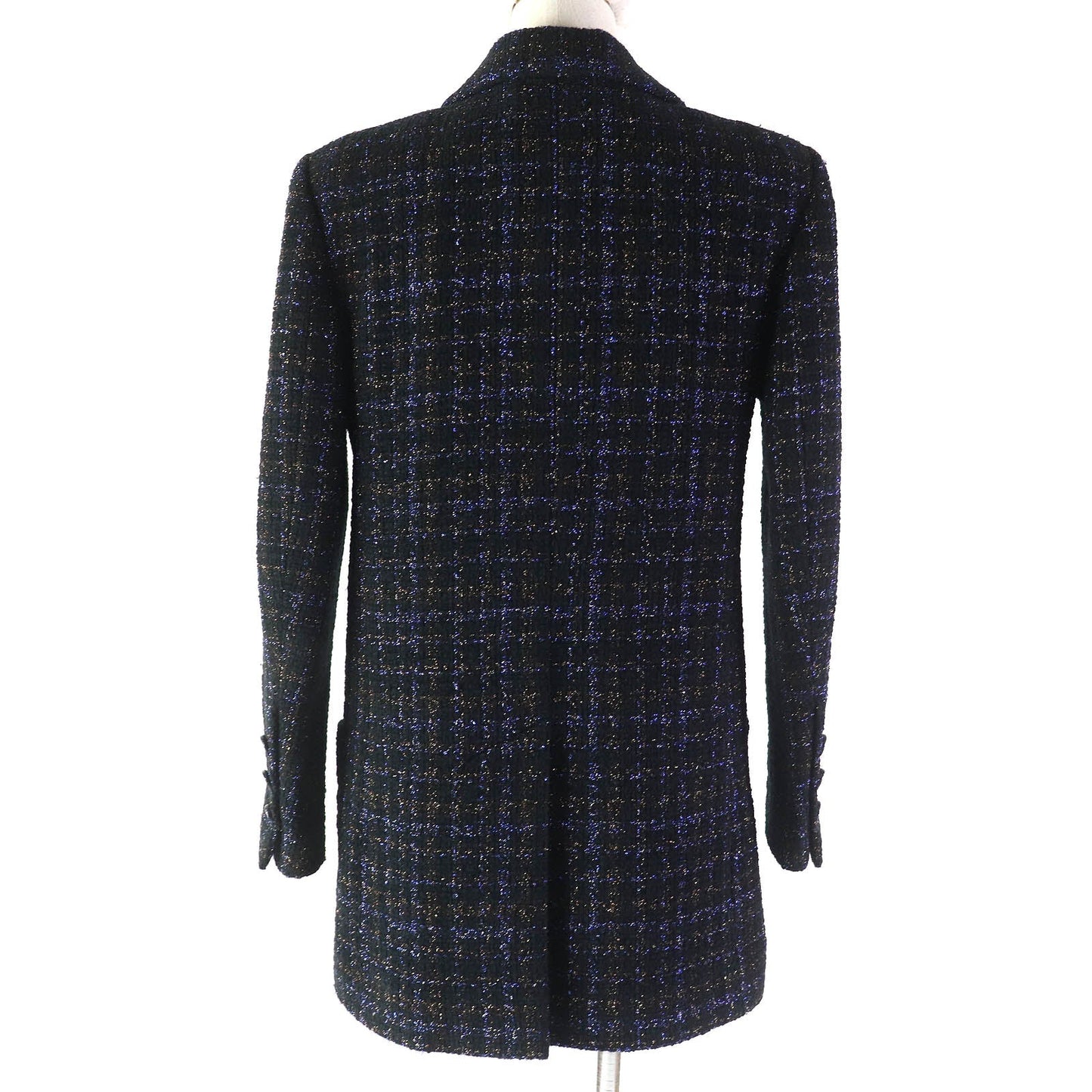 CHANEL tailored jacket P71761 Outer: 45% cotton, Outer: 34% wool, Outer: 18% polyester, Outer: 3% polyamide (nylon), Lining: 100% silk Black type Women 34
