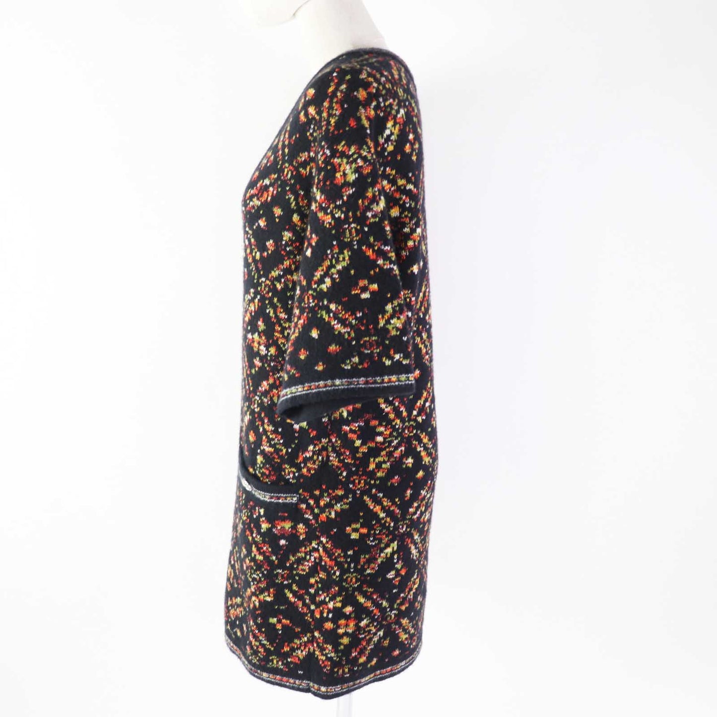 CHANEL one piece 23A P75387 Outer material: 75% wool, Outer material: 13% silk, Outer material: 9% cashmere, Outer material: 2% polyester, Outer material: 1% cotton Black multicolor Women 34