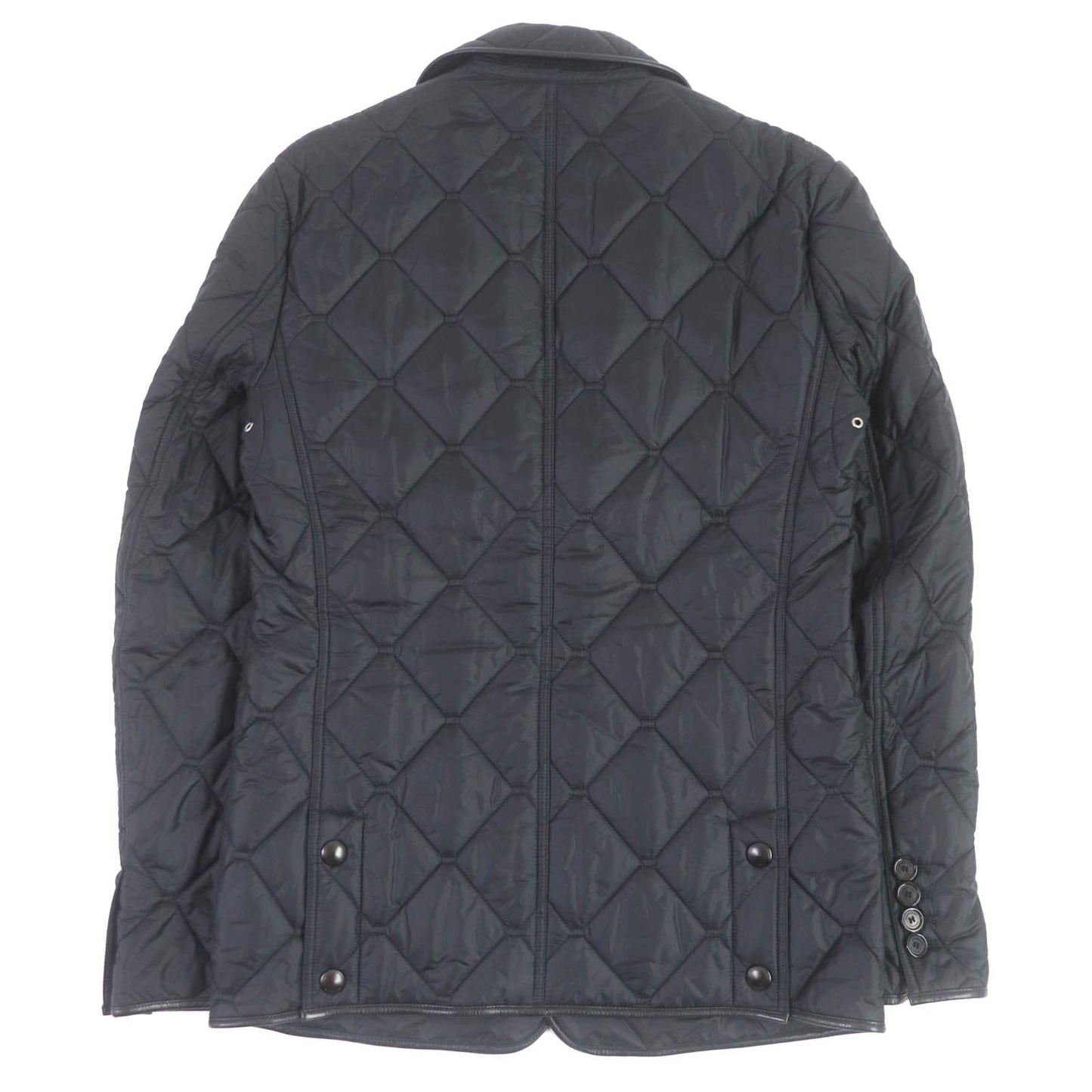 BURBERRY LONDON Blouson 3955308 Outer: 100% nylon, Lining: 55% acetate, Lining: 45% rayon, Filling: 100% polyester, Part: Lamb leather black mens 46