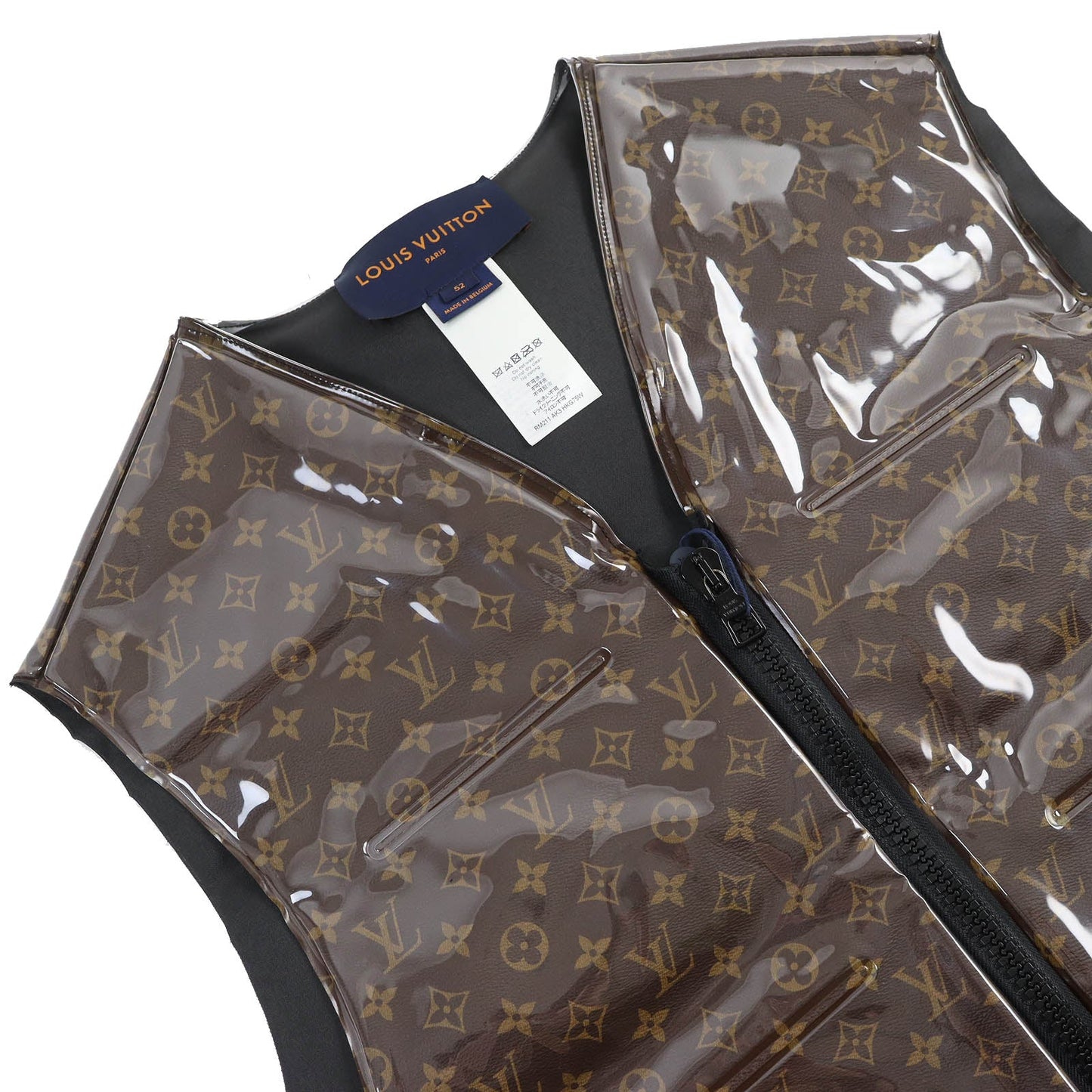 LOUIS VUITTON Vest HKG75W Outer: 100% polyvinyl chloride; Lining: 100% polyester Dark brown type mens 52