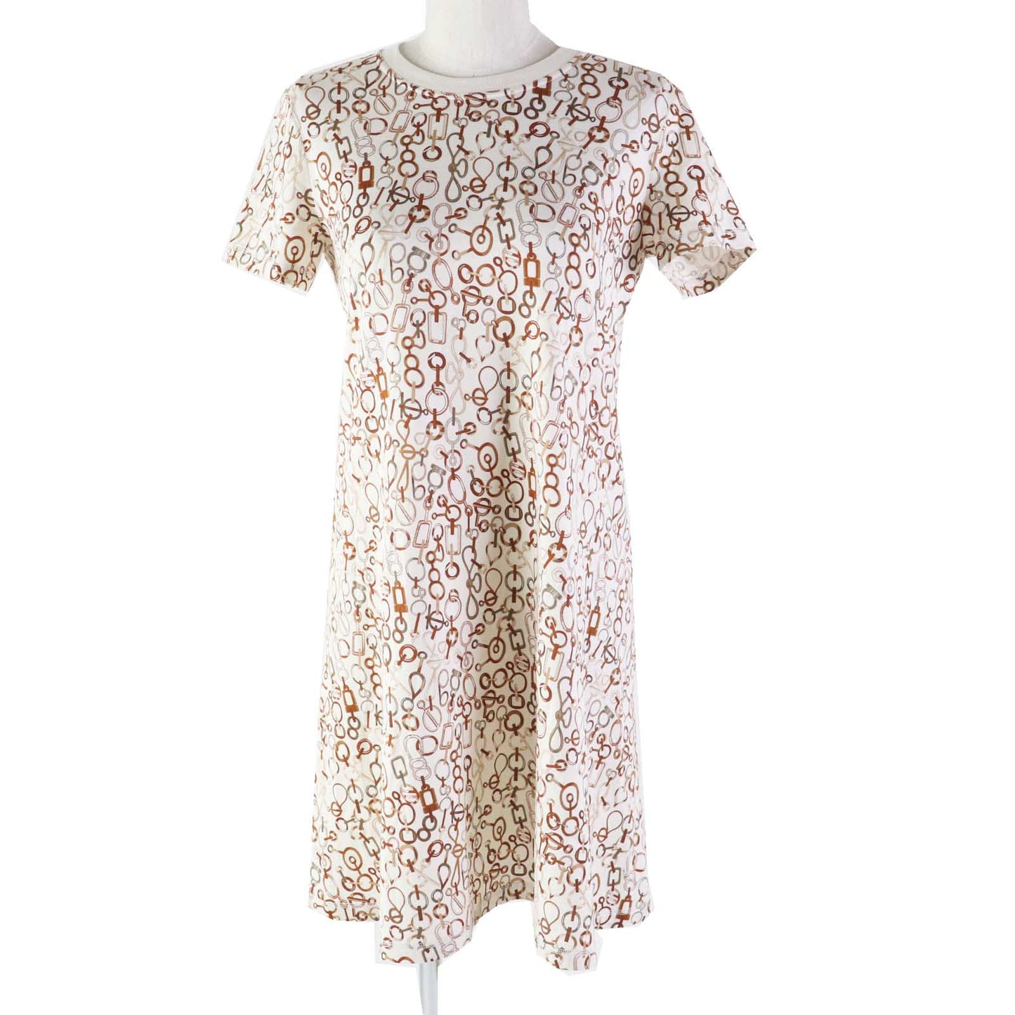 HERMES one piece 3H4514DR Outer material: 100% cotton Ivory Brown type Do RE BOUCLES Women 34