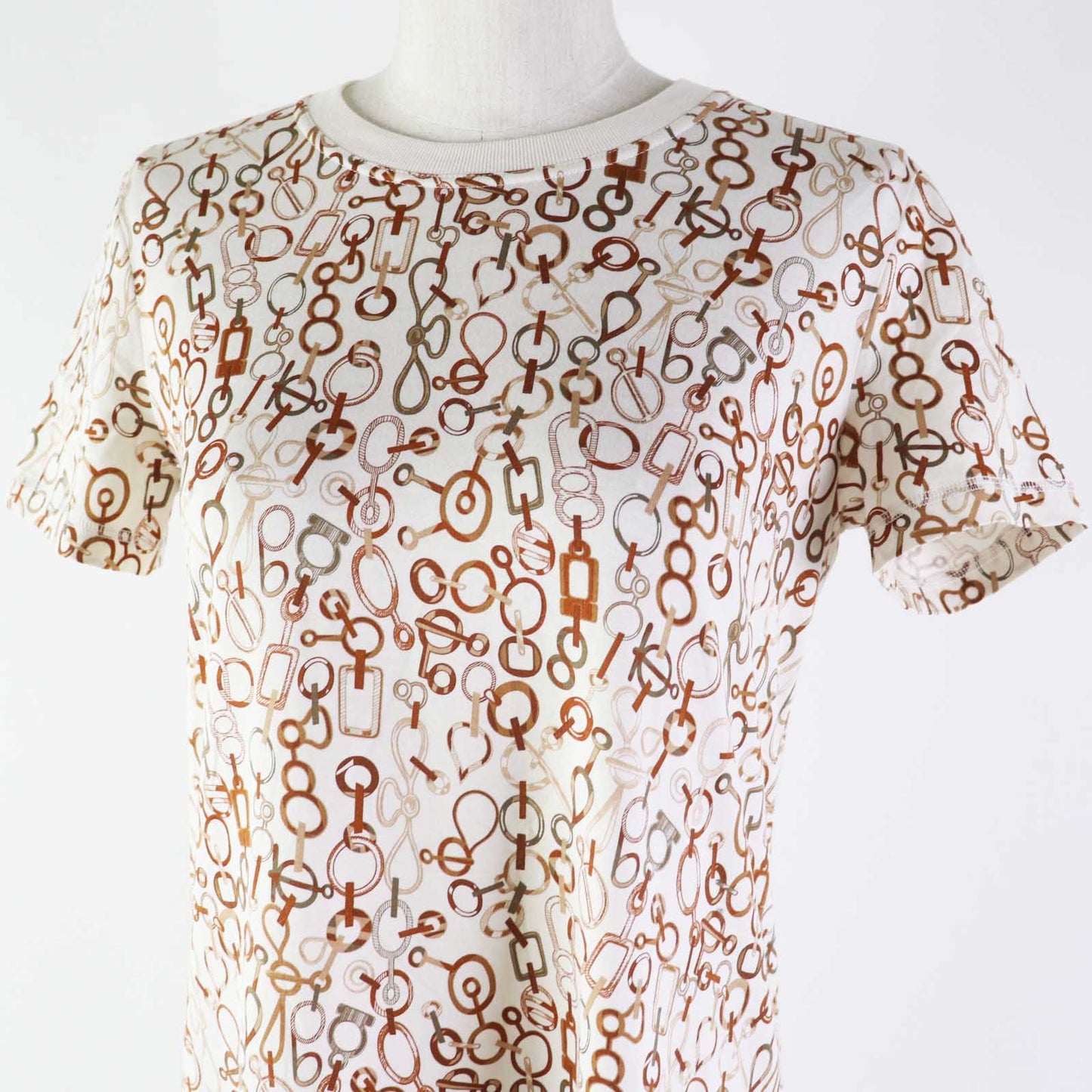 HERMES one piece 3H4514DR Outer material: 100% cotton Ivory Brown type Do RE BOUCLES Women 34