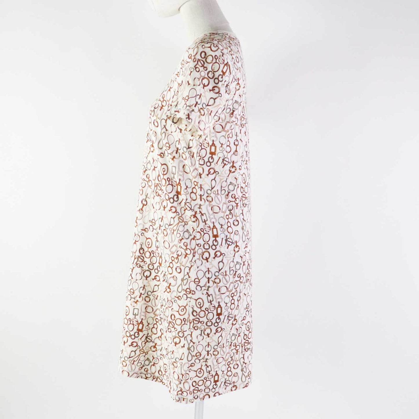 HERMES one piece 3H4514DR Outer material: 100% cotton Ivory Brown type Do RE BOUCLES Women 34
