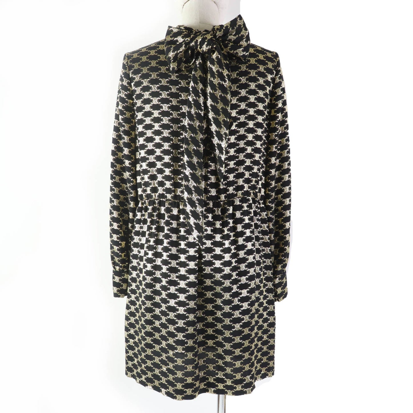 CELINE one piece 2R380805F Main: 67% silk, 33% metal fiber, Lining: 100% silk Black gold Women 34