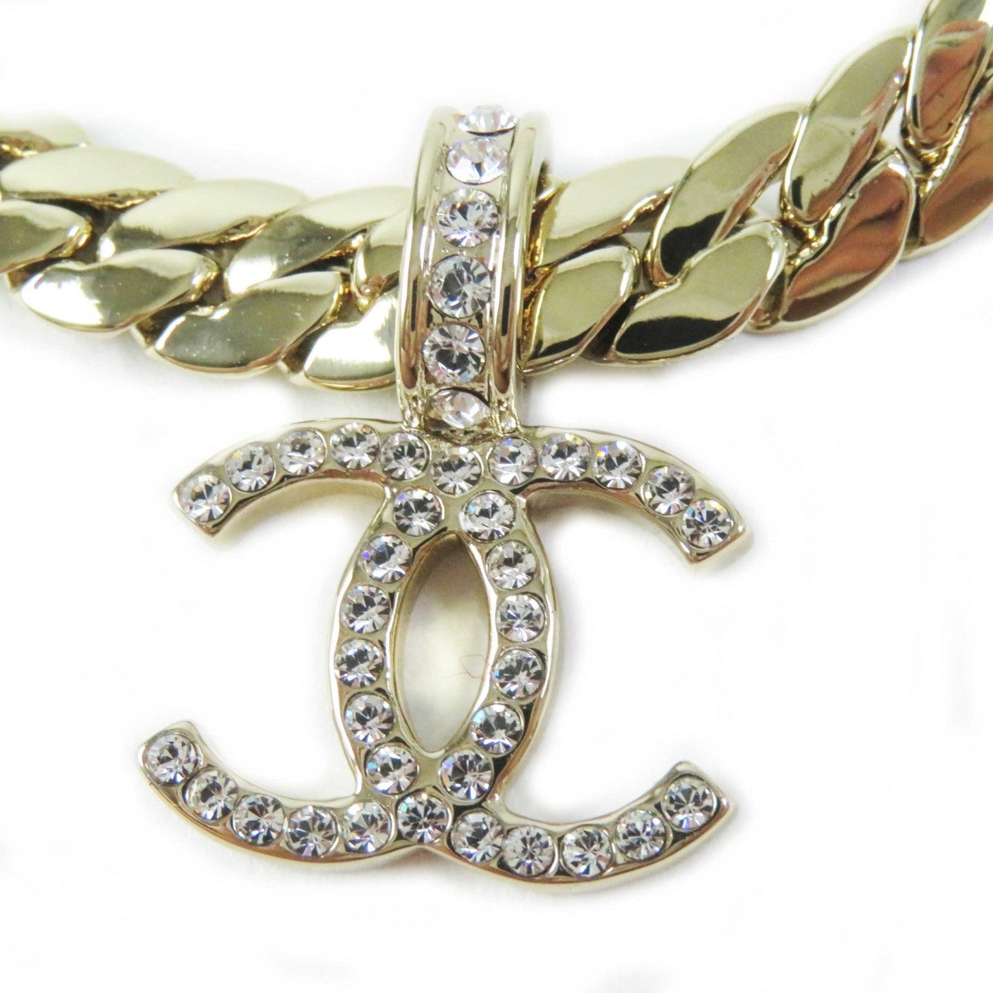 CHANEL Necklace ABD019 B24P Metal Strass gold Women