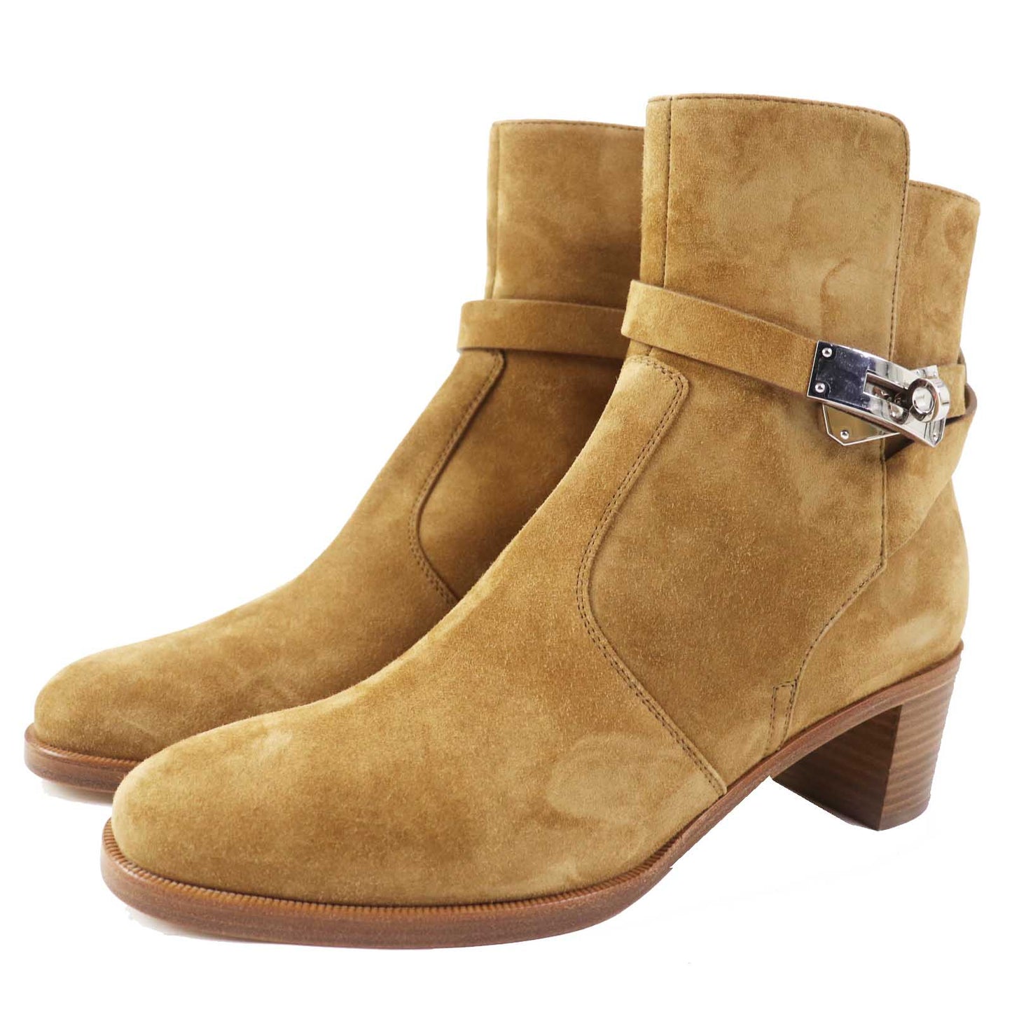 HERMES short boots Provence Brown beige French 50 Women 38