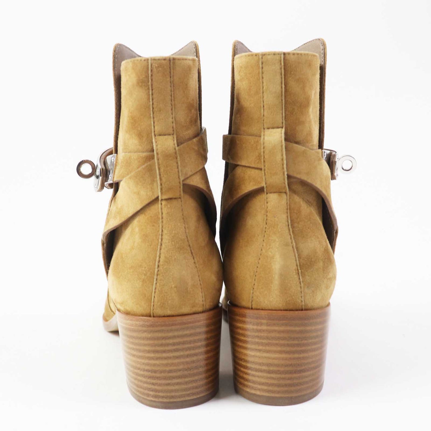 HERMES short boots Provence Brown beige French 50 Women 38