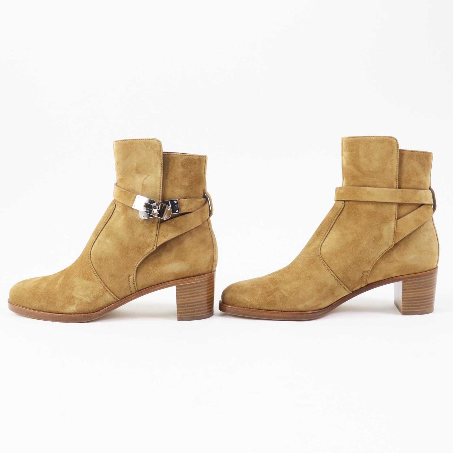 HERMES short boots Provence Brown beige French 50 Women 38