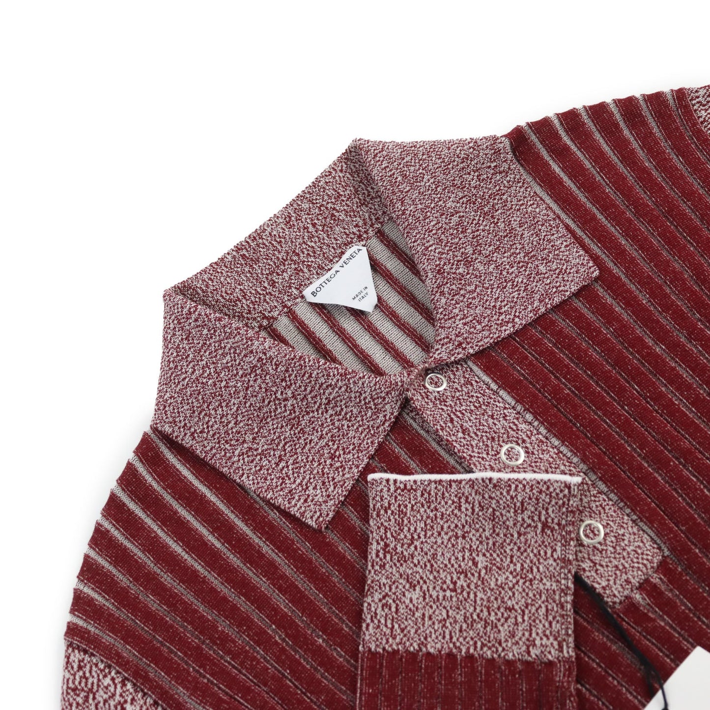 BOTTEGAVENETA Long sleeve polo shirt 728349 Main: 100% cotton, part: 88% cotton, part: 11% nylon, part: 1% polyurethane Red mens S