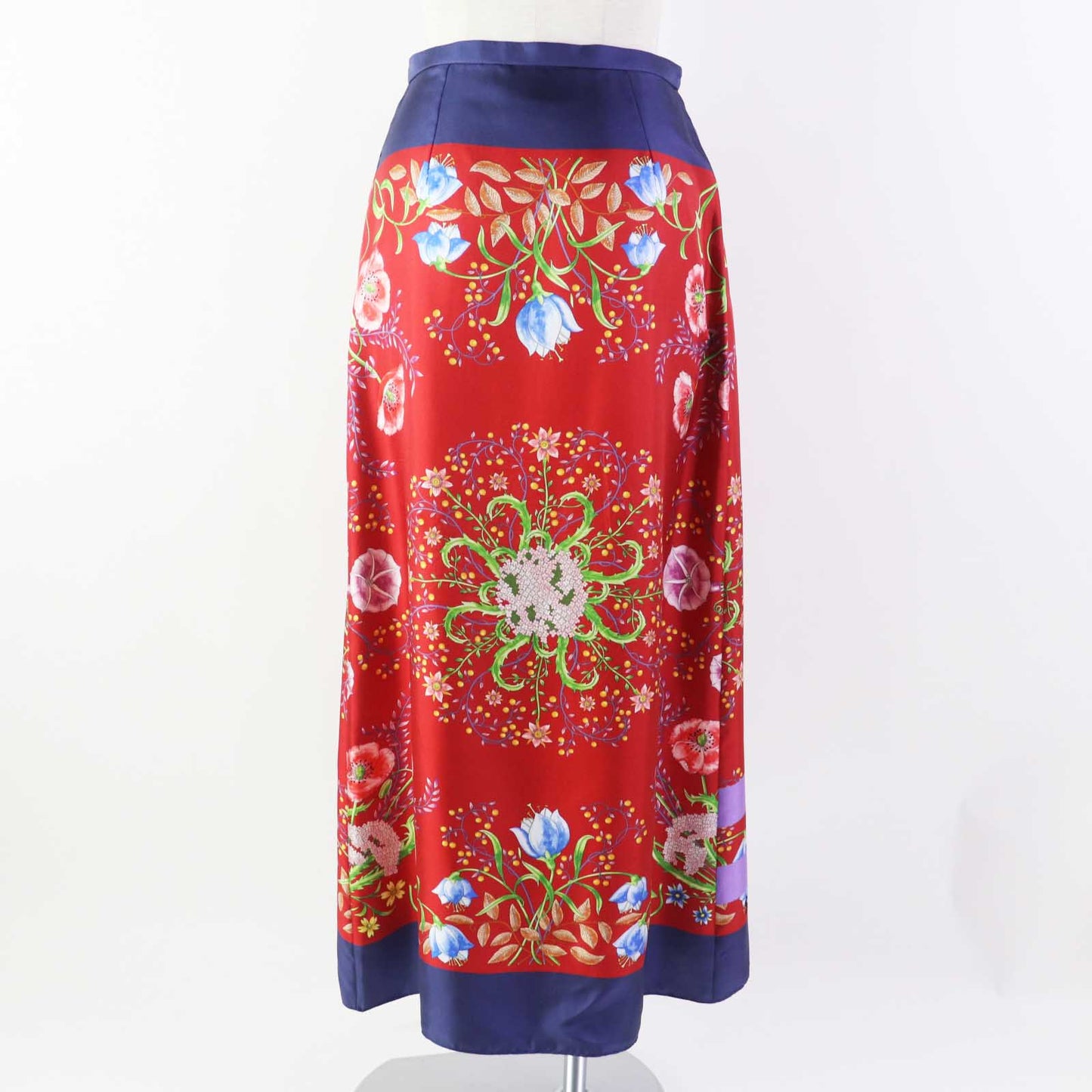 GUCCI Wrap skirt 676553 Main: 100% silk Navy red Women 36