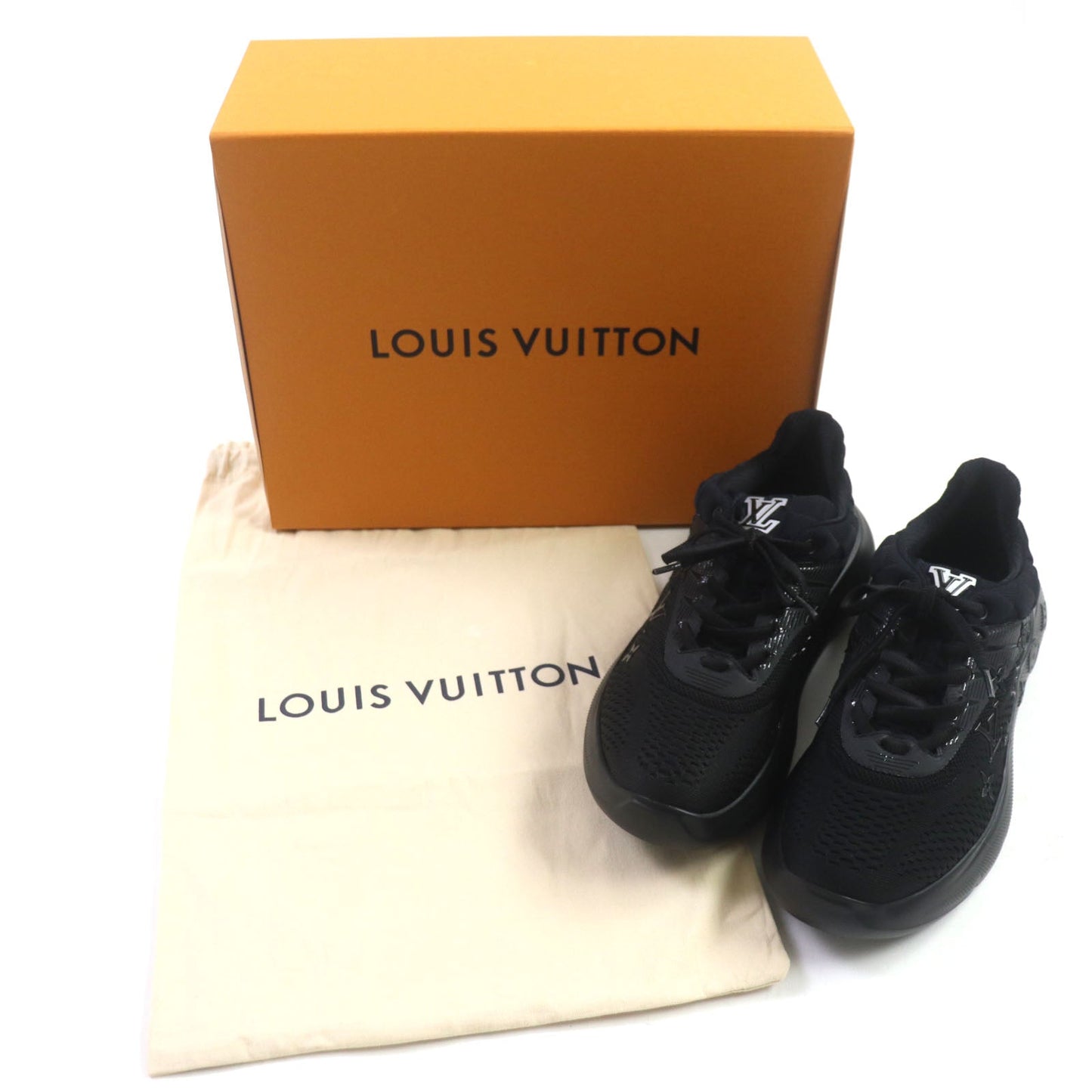 LOUIS VUITTON sneakers 1A9JRE Nylon black Monogram Damier Show Up Line mens 6