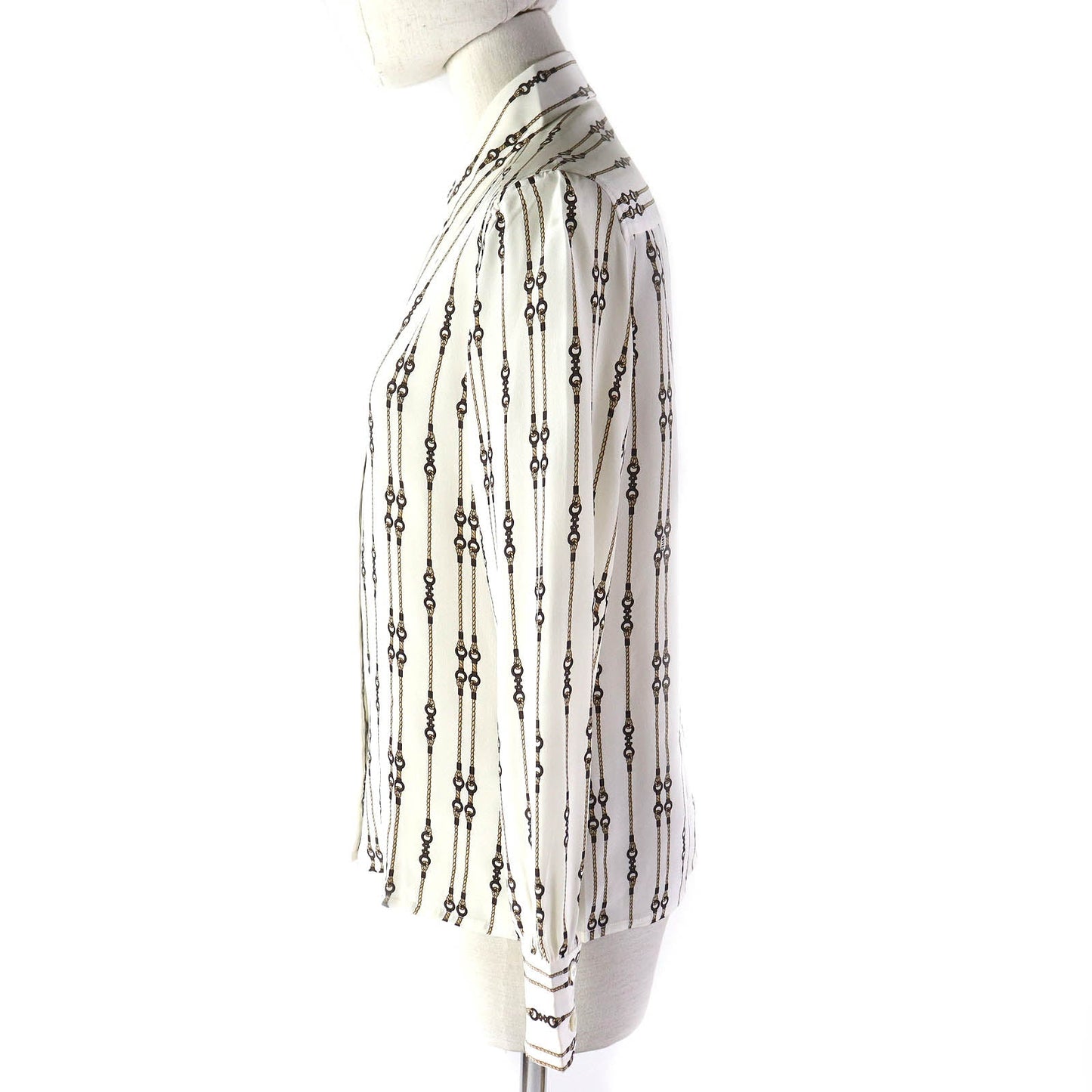 CELINE Long sleeve shirt Main: 100% silk Off-white Brown type Women 38
