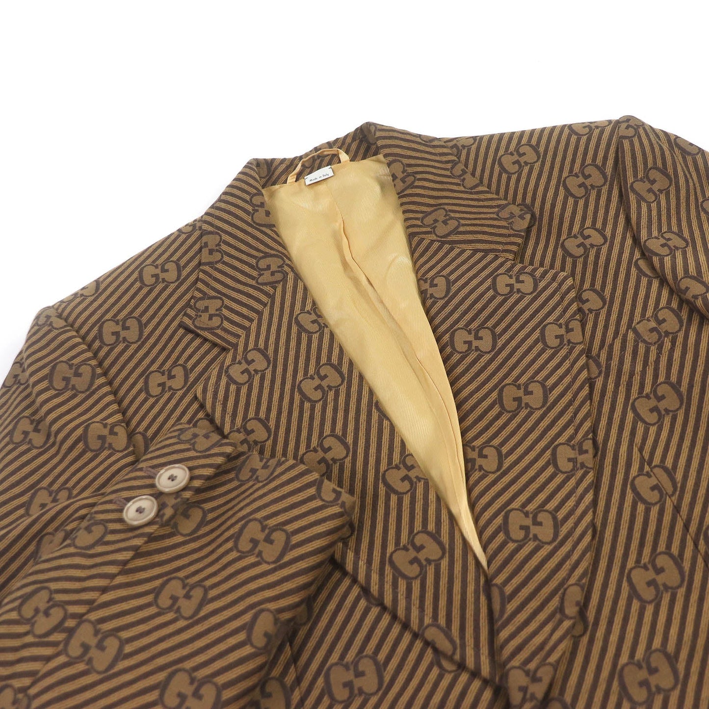 GUCCI tailored jacket 618666 Outer: 68% cotton, Outer: 32% silk, Lining: 100% rayon, Sleeve lining: 100% cupra Brown mens 50