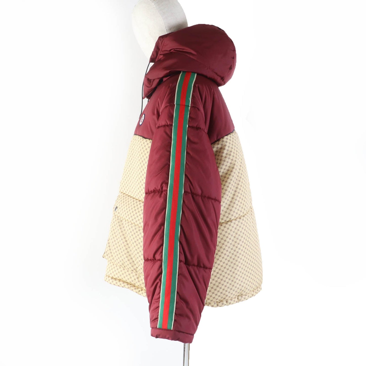 GUCCI Jacket 663279 Main: 100% nylon, Filling: 100% polyester, Part: 100% polyester, Lining: 100% nylon Bordeaux Beige Women 42