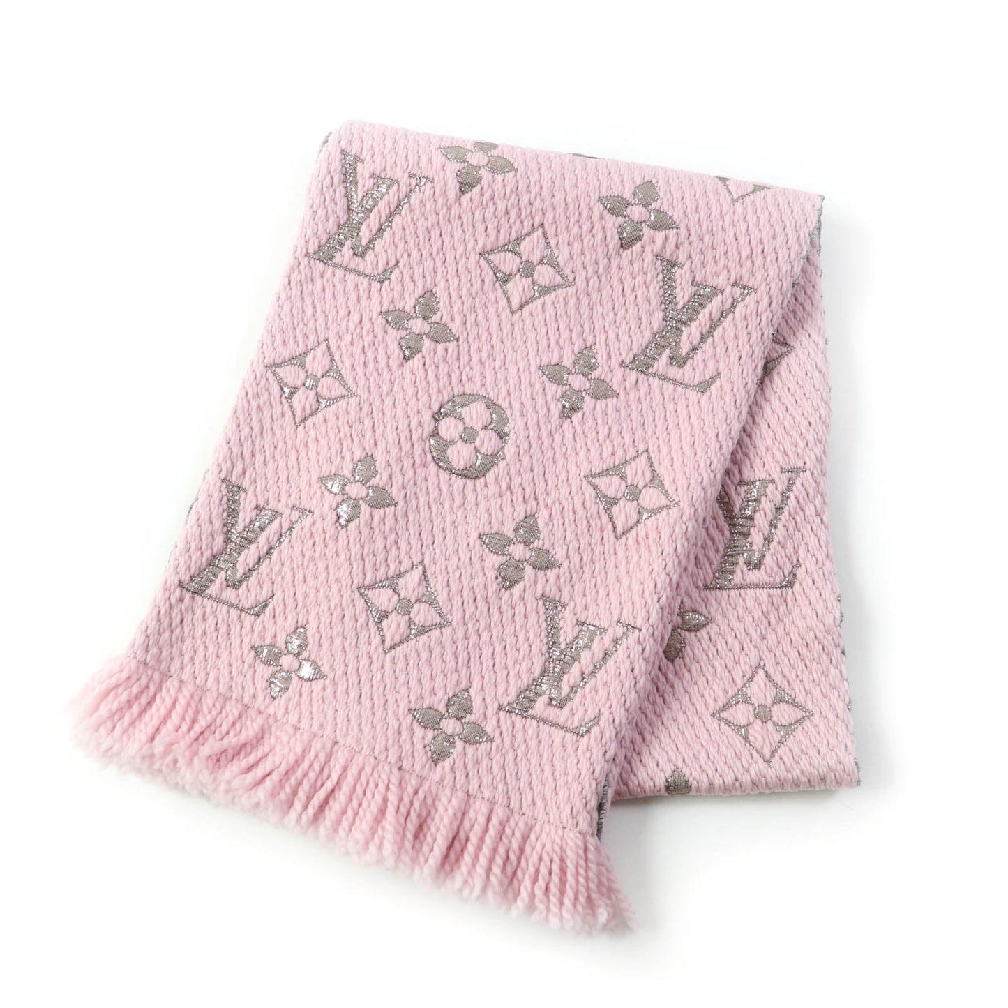 LOUIS VUITTON Scarf M70466 Main: 95% wool, Main: 3% silk, Main: 2% polyester Rose valerine Escalp Logo Mania Shine Women